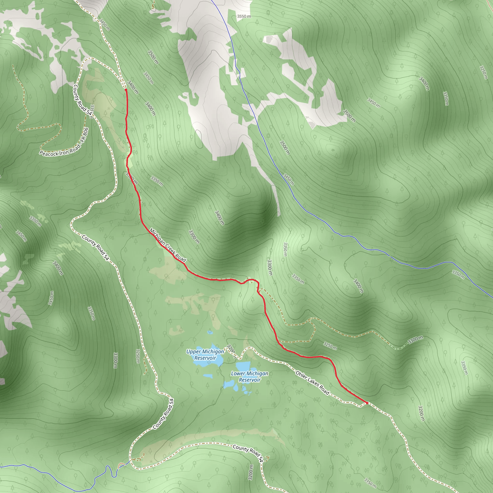 Michigan Creek Trail mobile static map