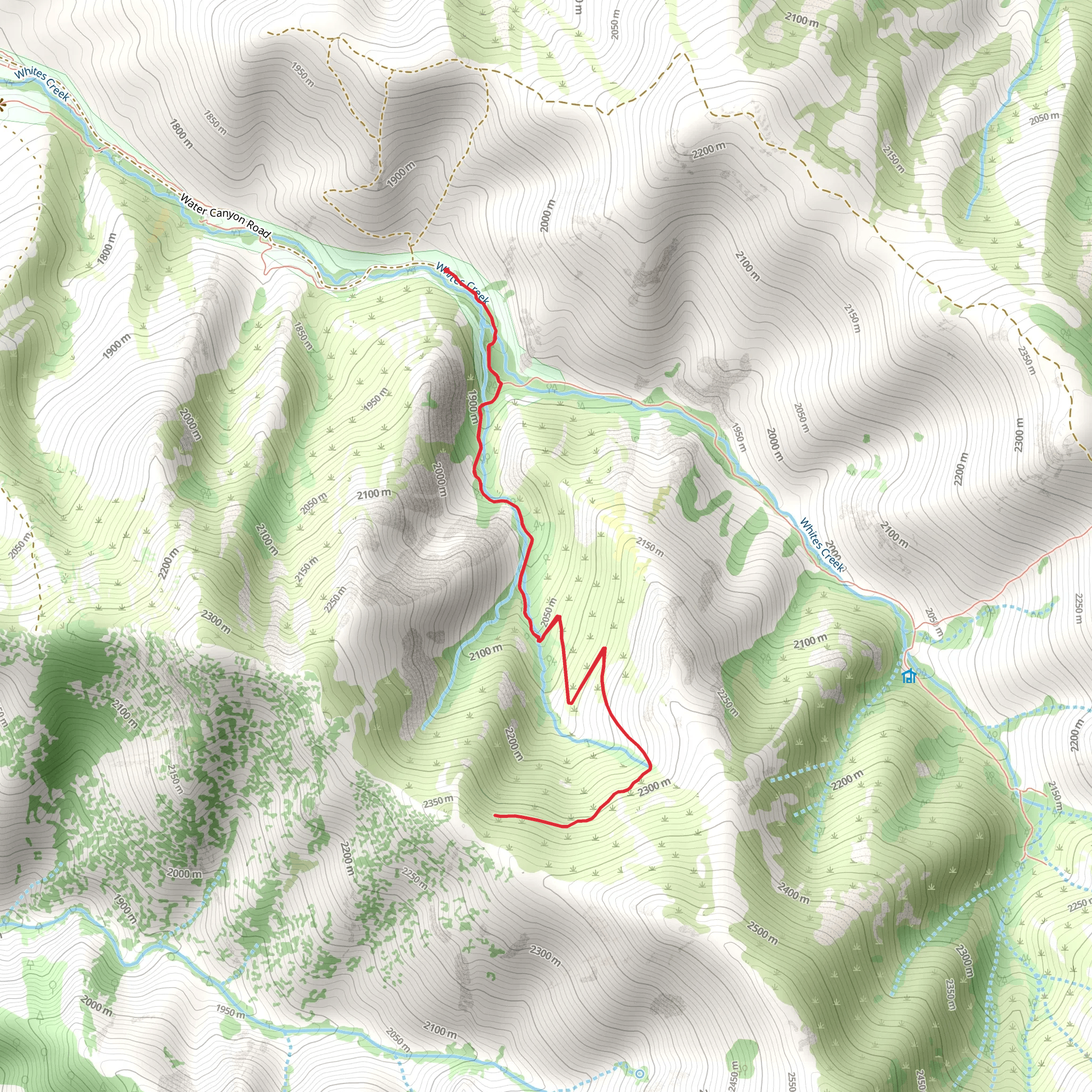 Moose Head Mine and Water Canyon Trail mobile static map