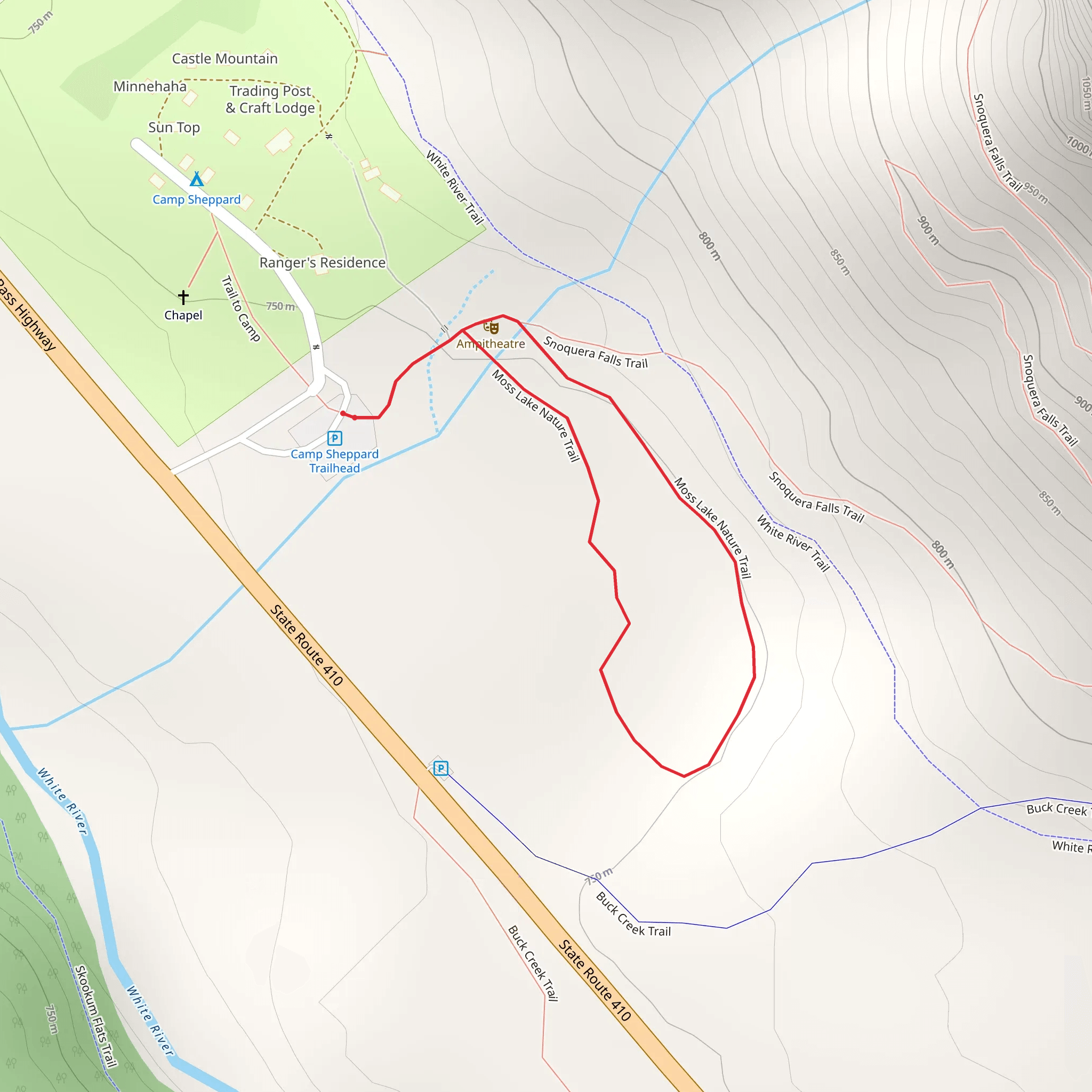 Moss Lake Trail mobile static map