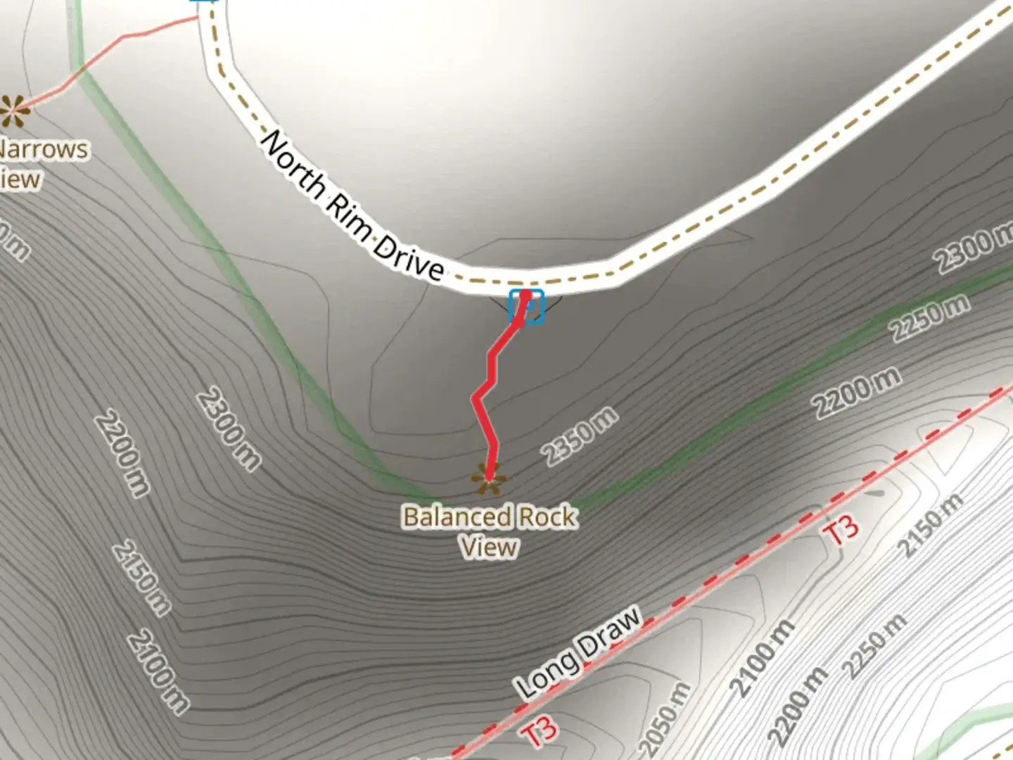 An image depicting the trail North Rim Road Walk and its surrounding area.