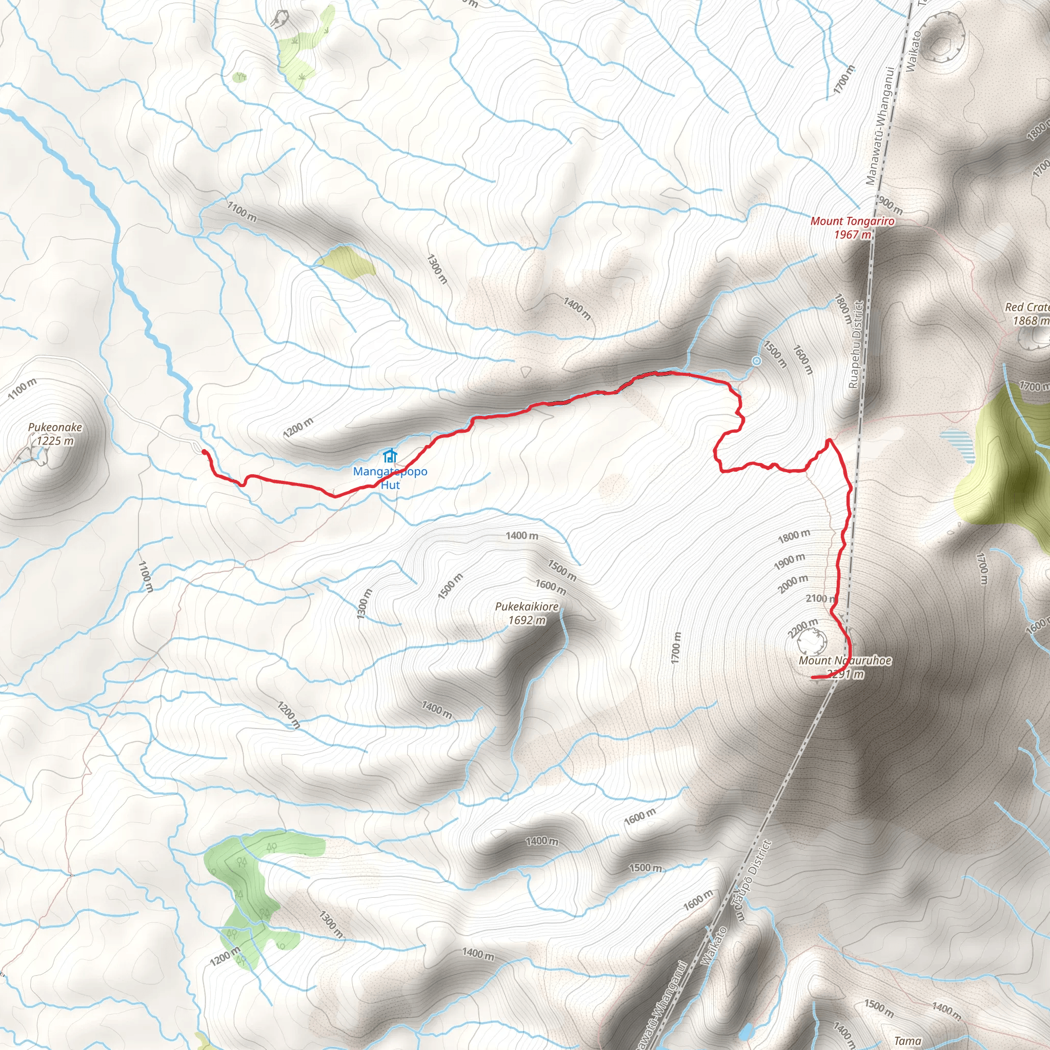 Mount Ngauruhoe Via Tongariro Alpine Crossing mobile static map