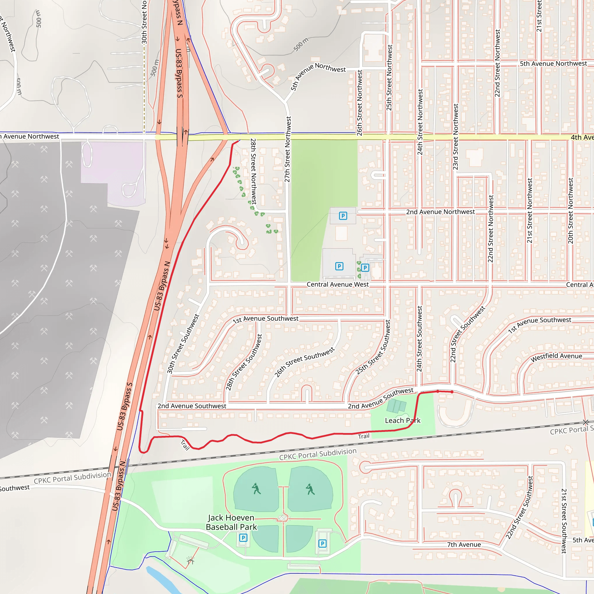 Leach Park and Trail mobile static map