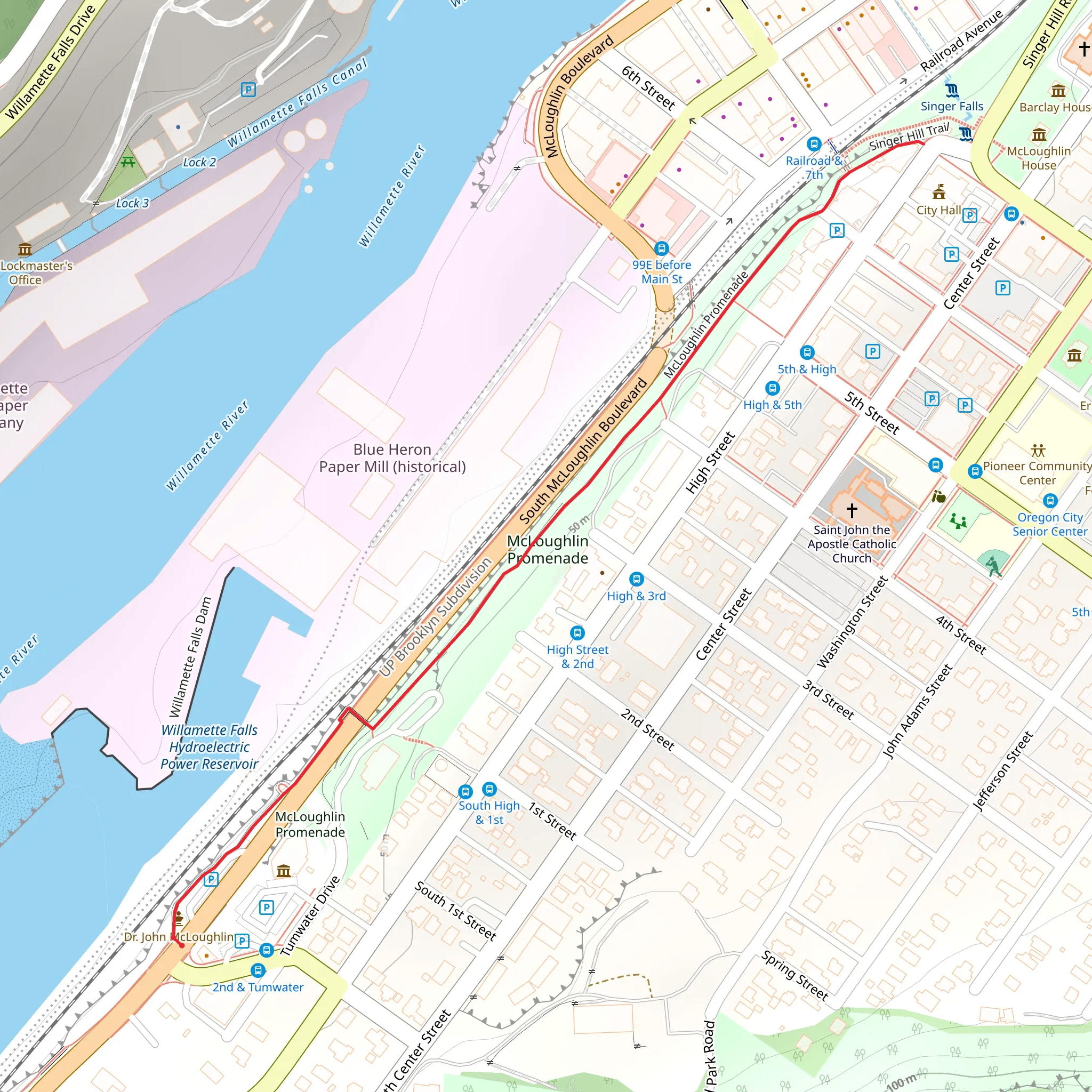 McLoughlin Promenade mobile static map