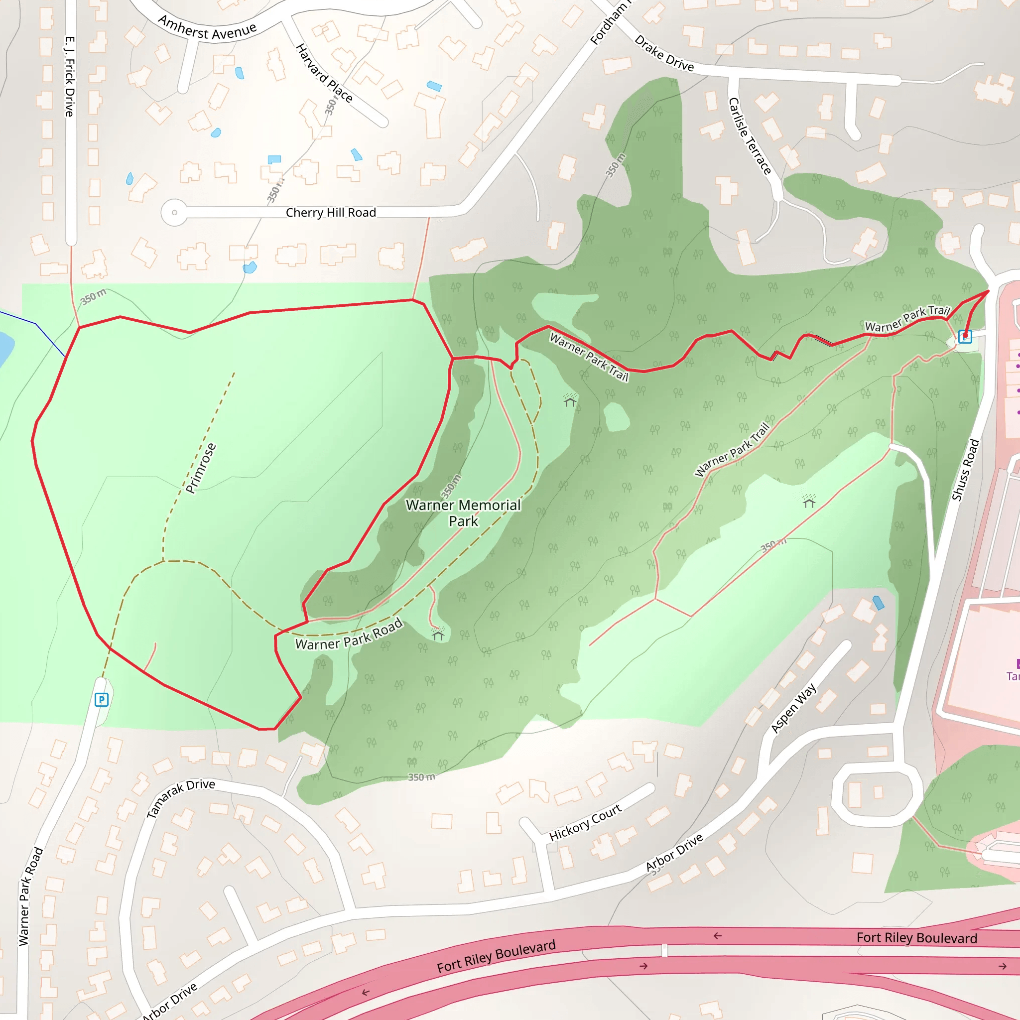 Warner Memorial Park Loop Trail mobile static map