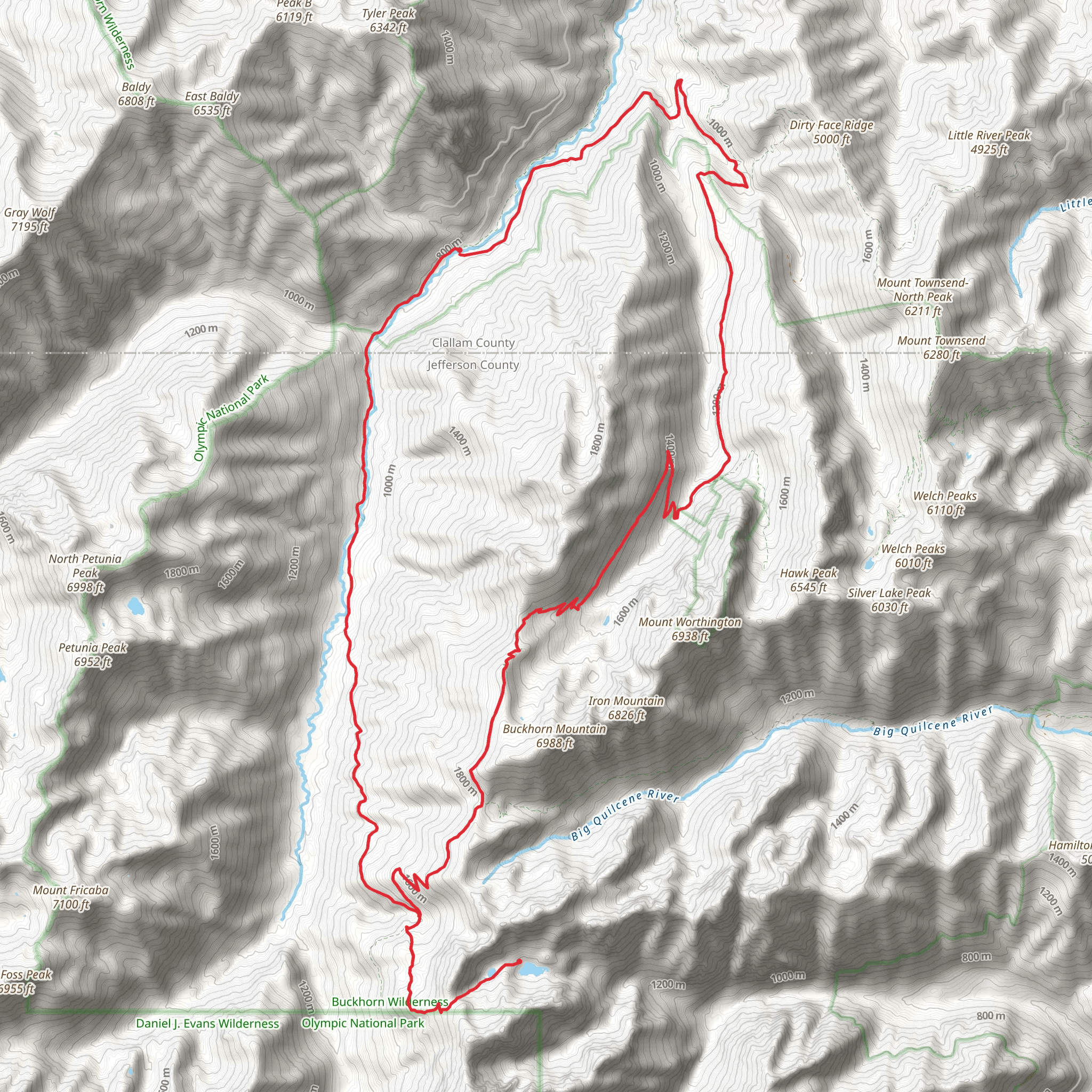Dungeness - Marmot Pass Loop mobile static map