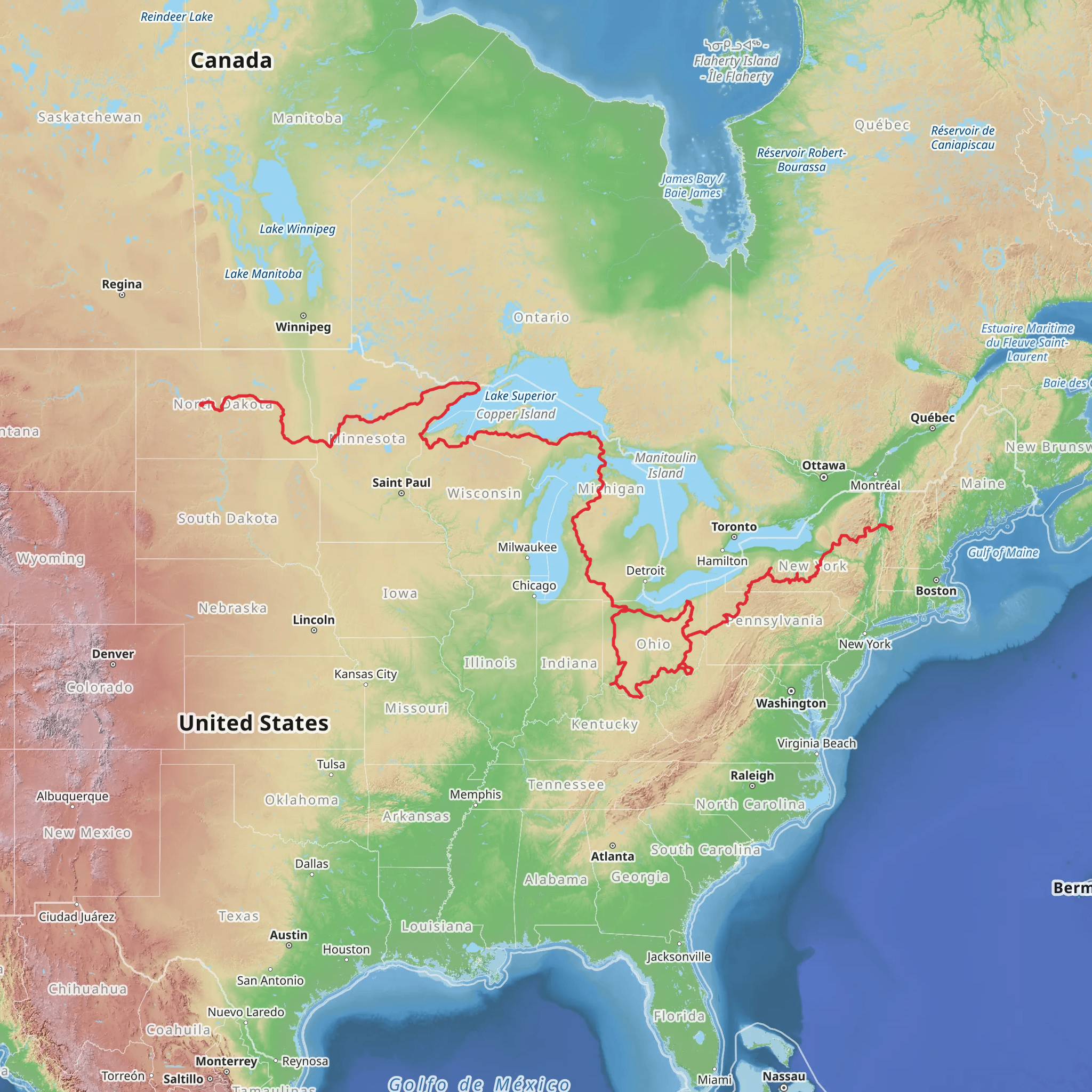 North Country Trail mobile static map