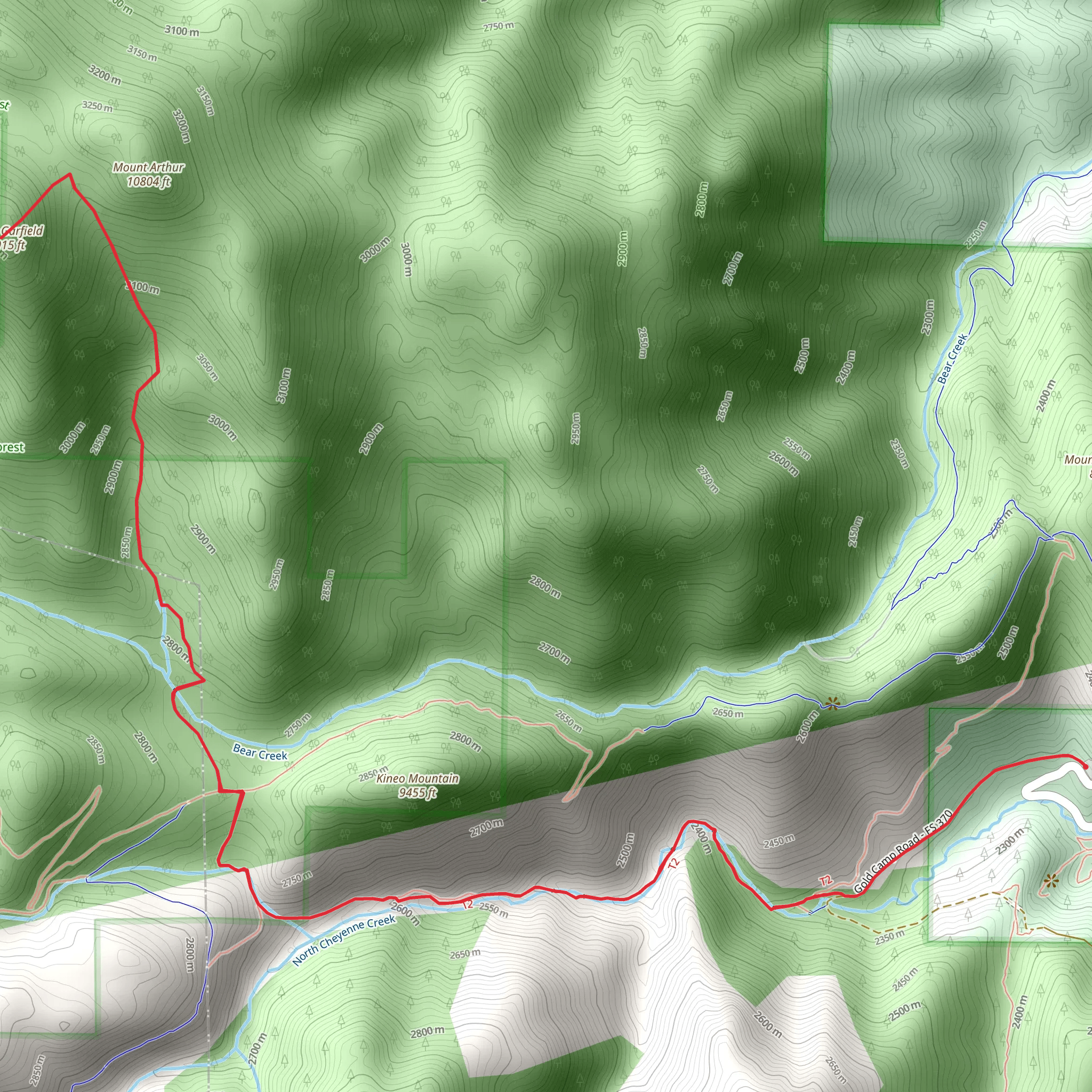 Mount Garfield via Gold Camp Road mobile static map