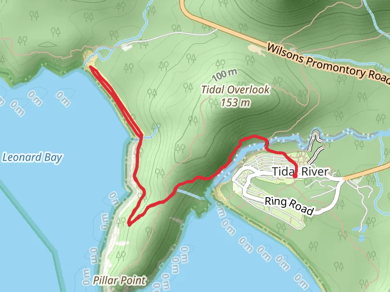 Tidal River to Squeaky Beach Walk mobile static map