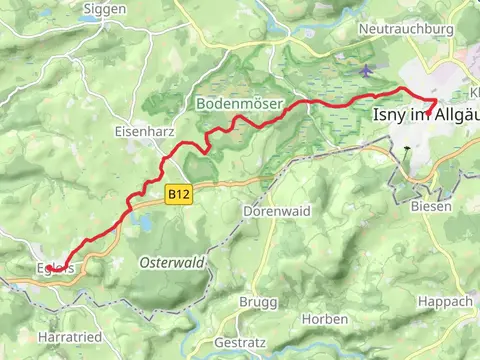 Eglofs to Isny im Allgäu via Heuberg Allgäu Weg