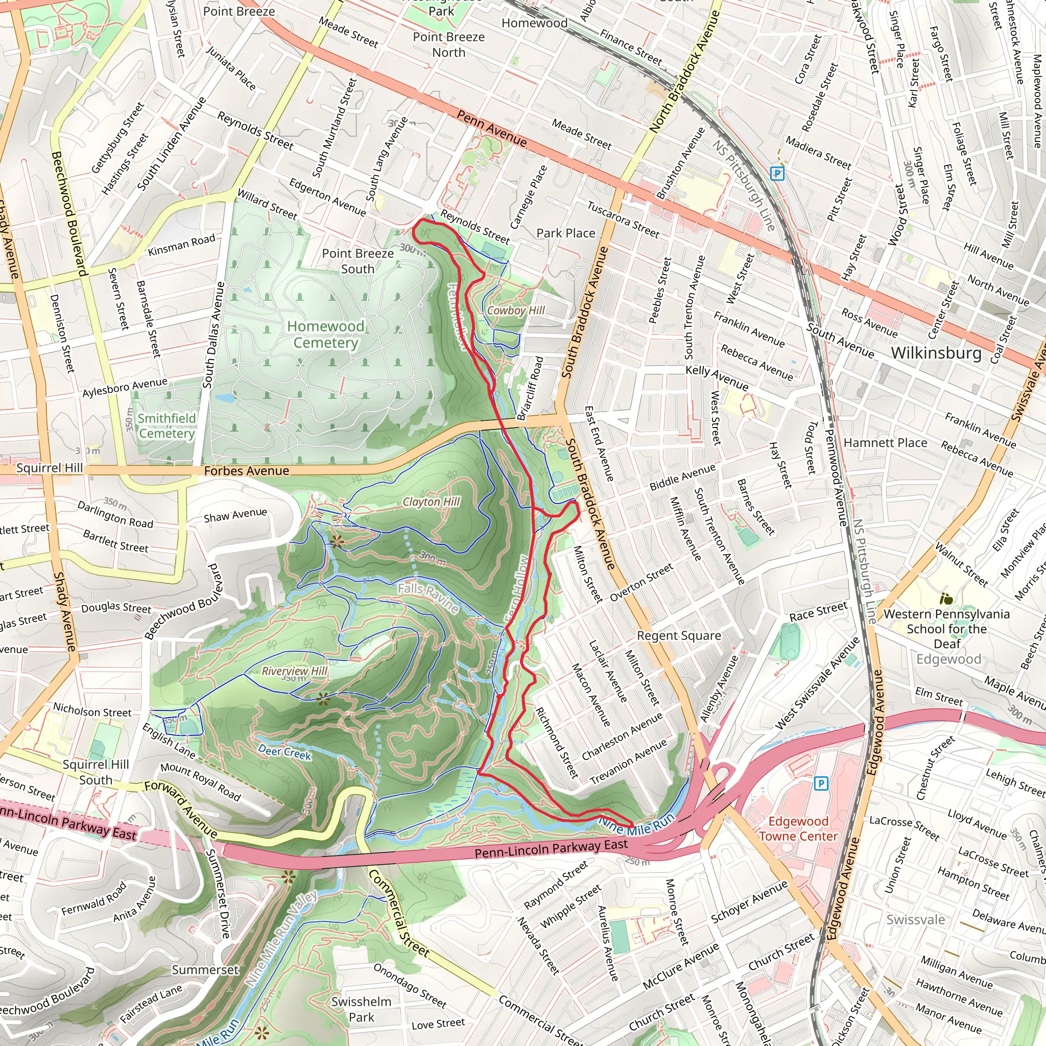 Firelane Trail, Braddock Trail and Tranquil Trail Loop mobile static map