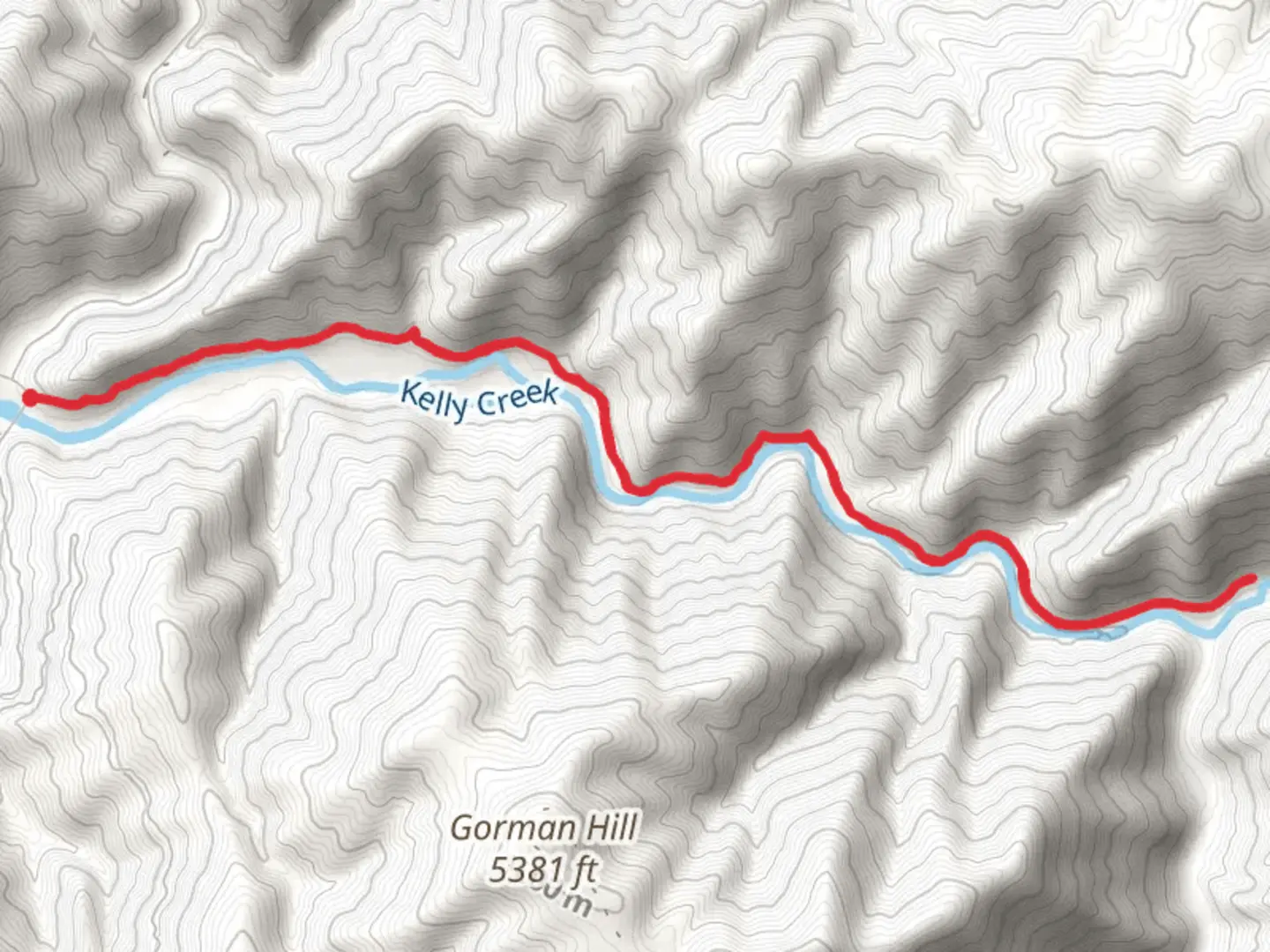 An image depicting the trail Kelly Creek Trail and its surrounding area.