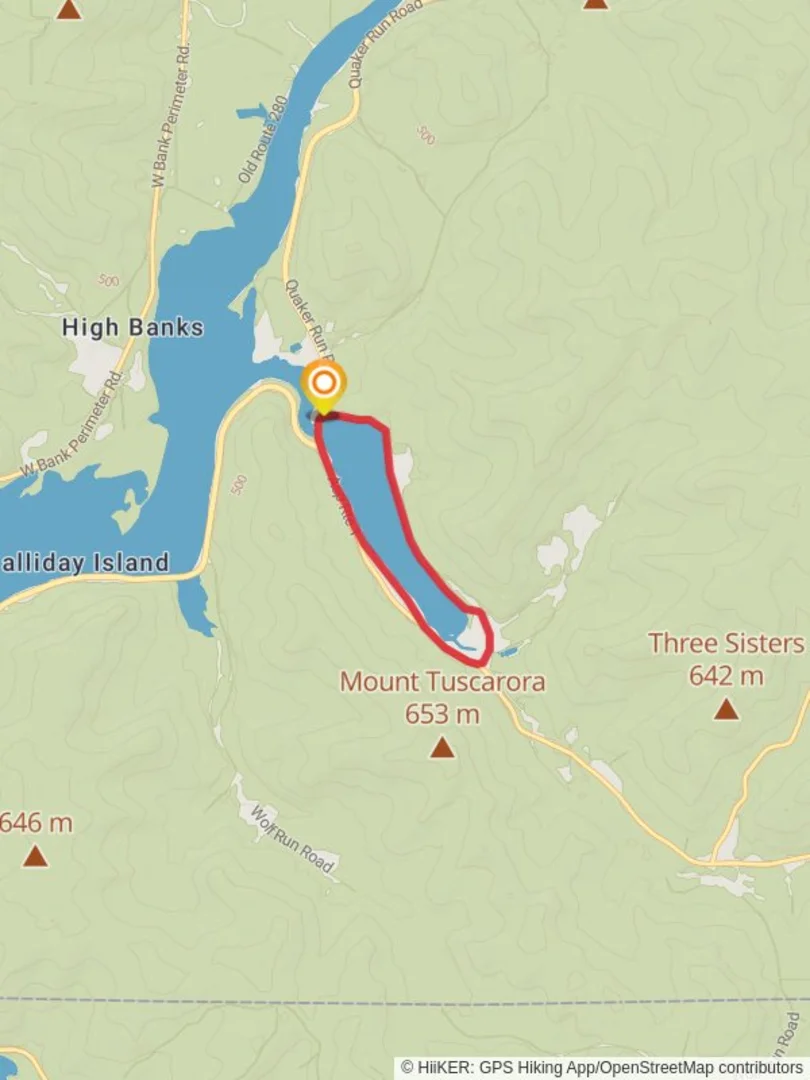 An image depicting the trail Quaker Lake Loop - Quaker Road and its surrounding area.