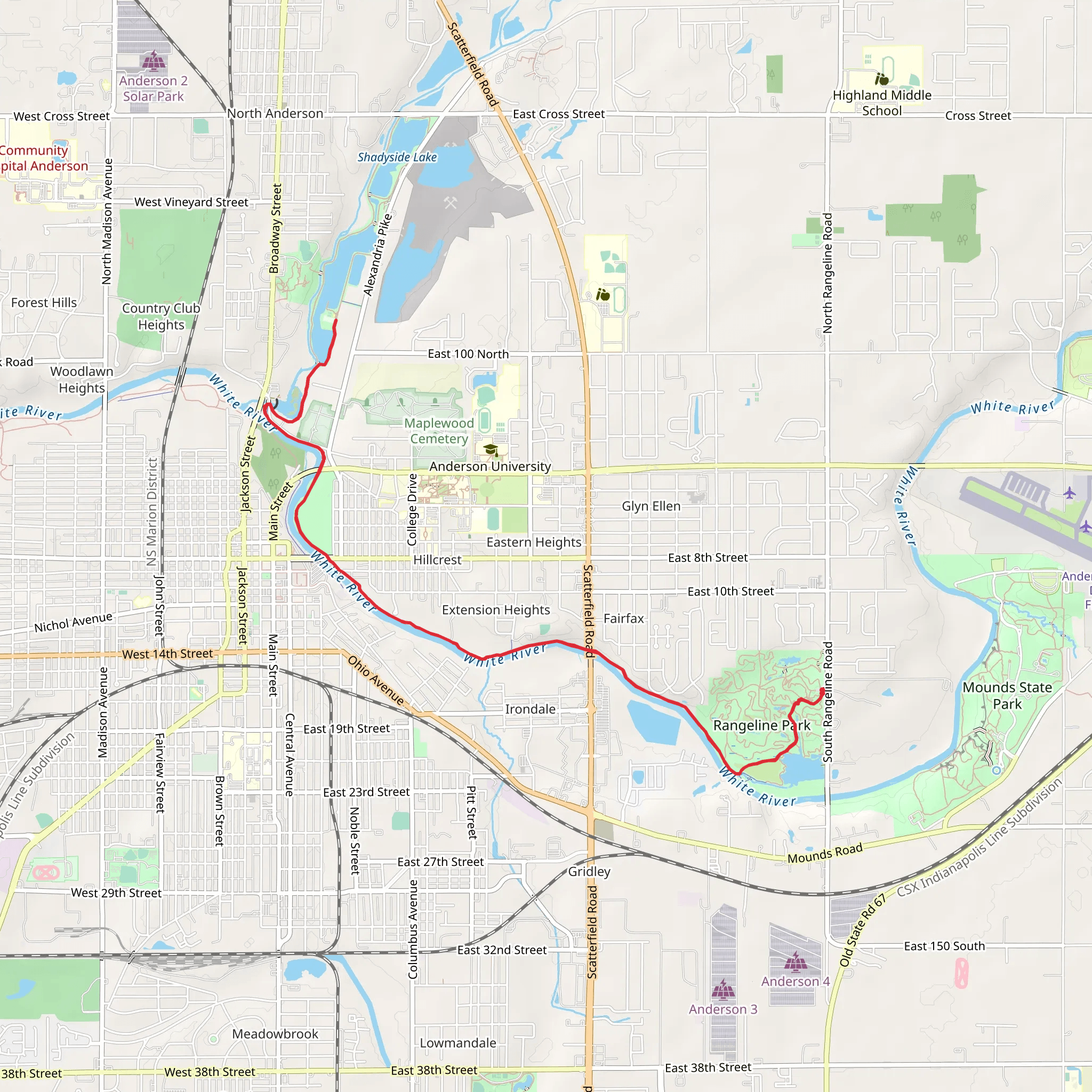 White River - Parks Riverwalk mobile static map