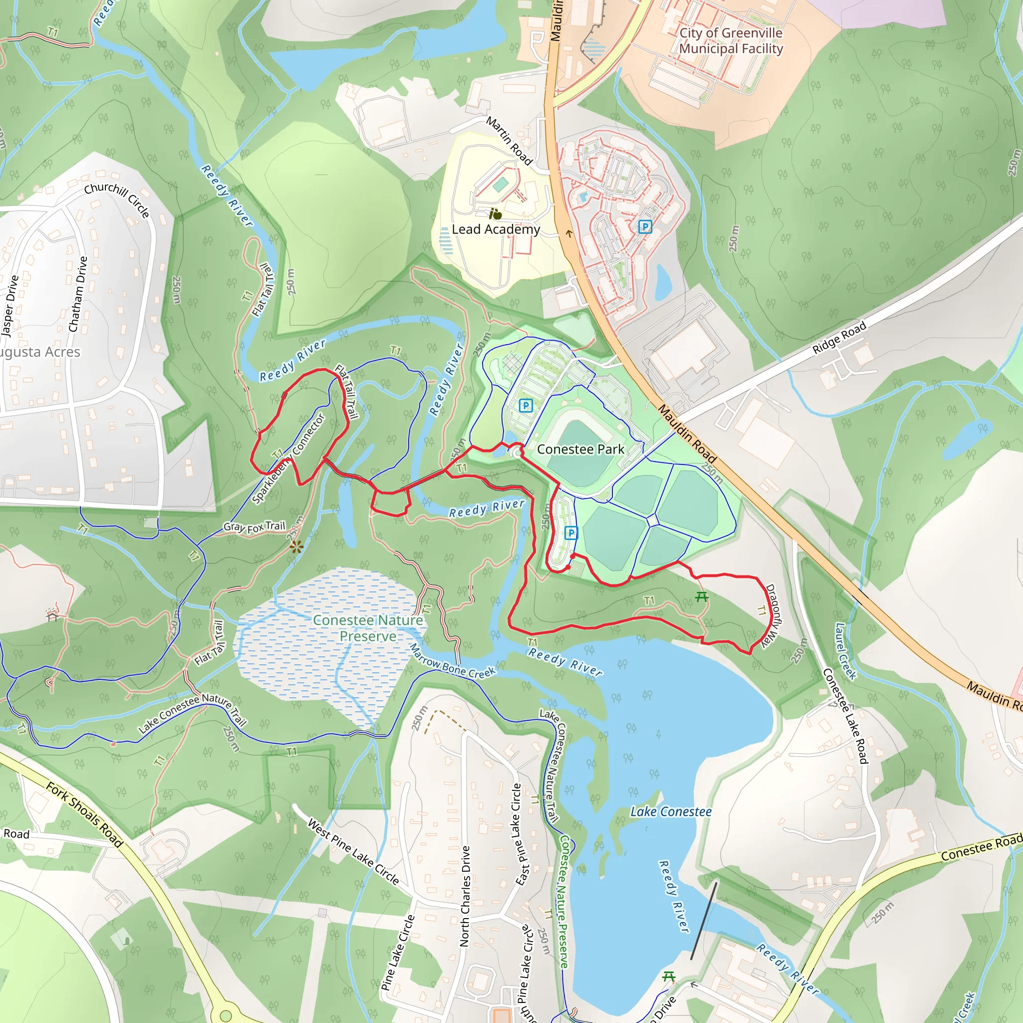 Racoon Run, River Otter Way and Woodie Loop Walk mobile static map