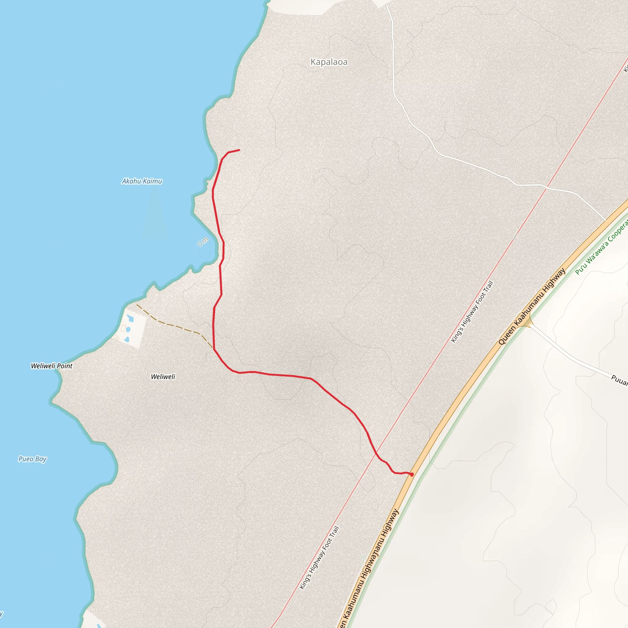 Akahu Kaimu from Queen Kaahumanu Highway mobile static map