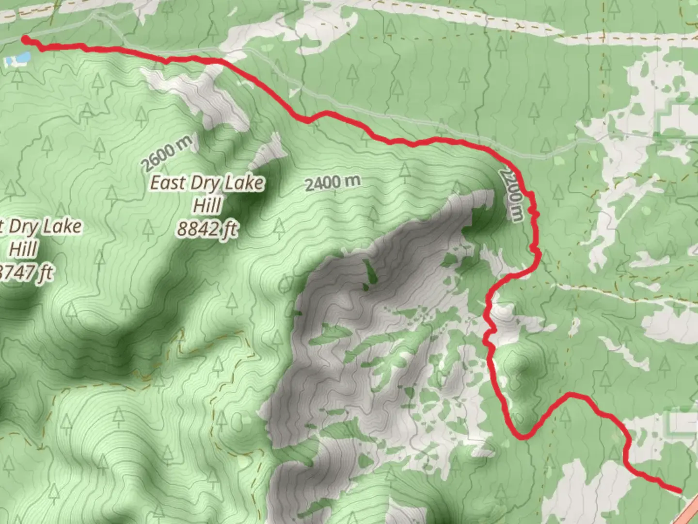An image depicting the trail Little Elden Trail and its surrounding area.