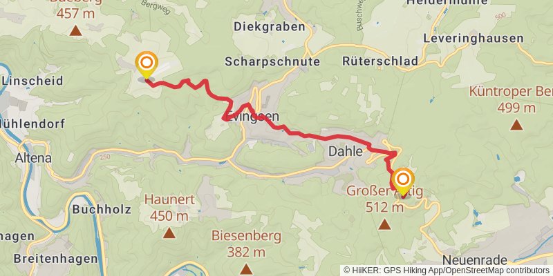 Sauerland-Höhenflug Wanderweg alt 2 Map
