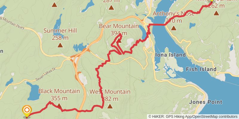 Appalachian Trail Section Hikes - Pawling to Harriman State Park stage 5 Map