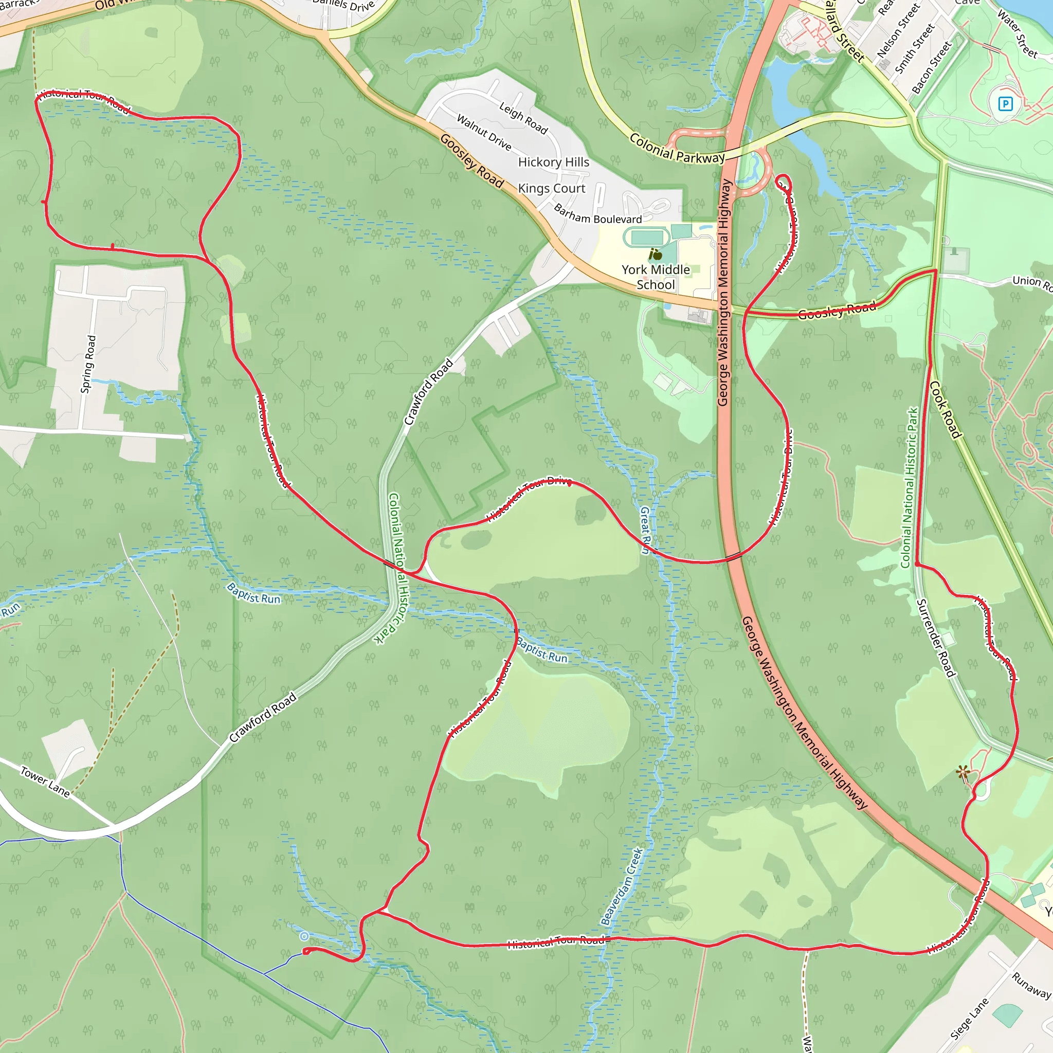 Historical Tour Drive Loop mobile static map