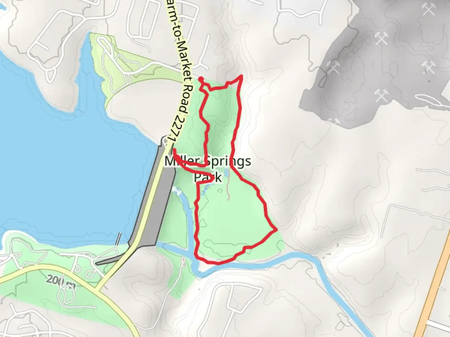 An image depicting the trail Tennessee Valley Trail and Bee Suck Hollow Trail Loop and its surrounding area.