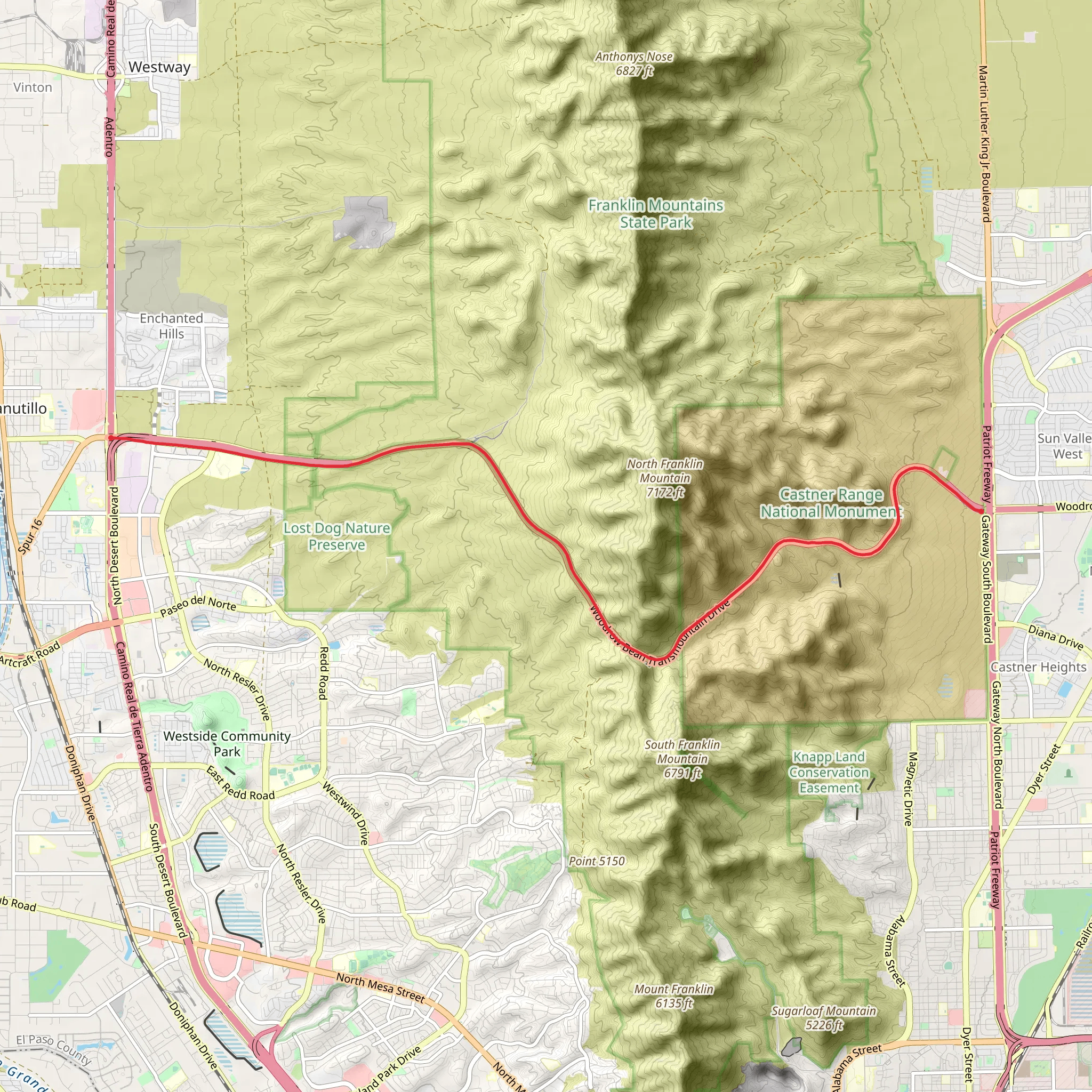 Woodrow Bean Transmountain Drive mobile static map
