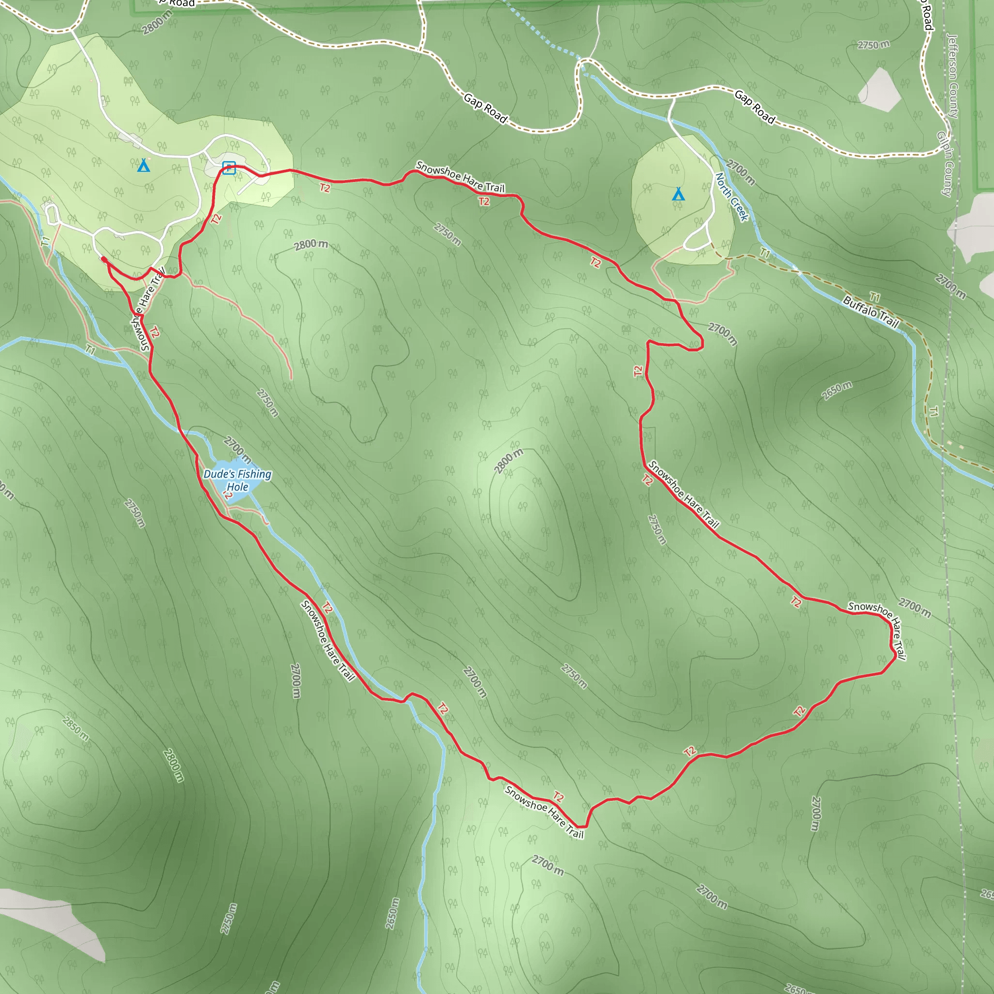 Snowshoe Hare Loop Trail mobile static map