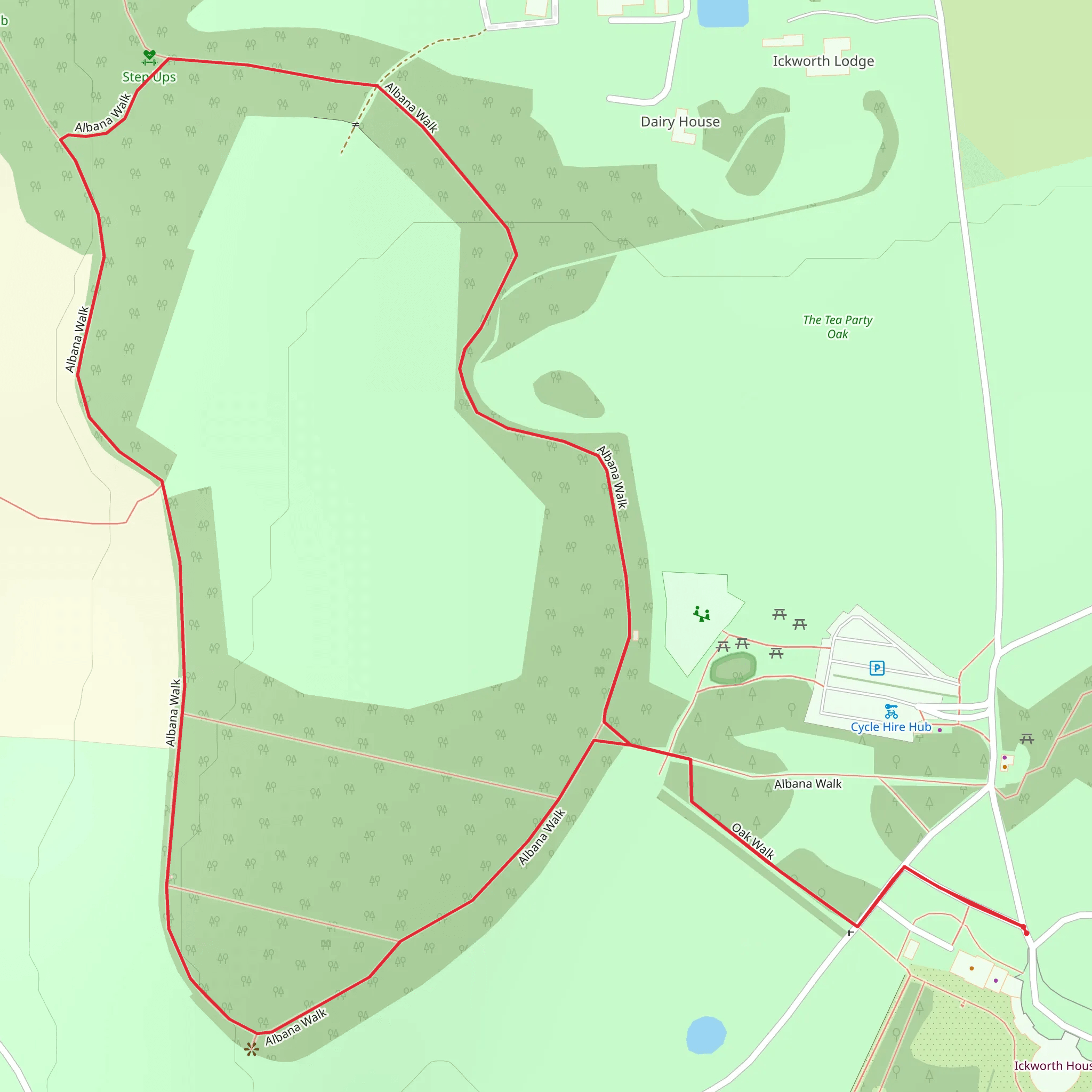 Ickworth Albana Walk mobile static map