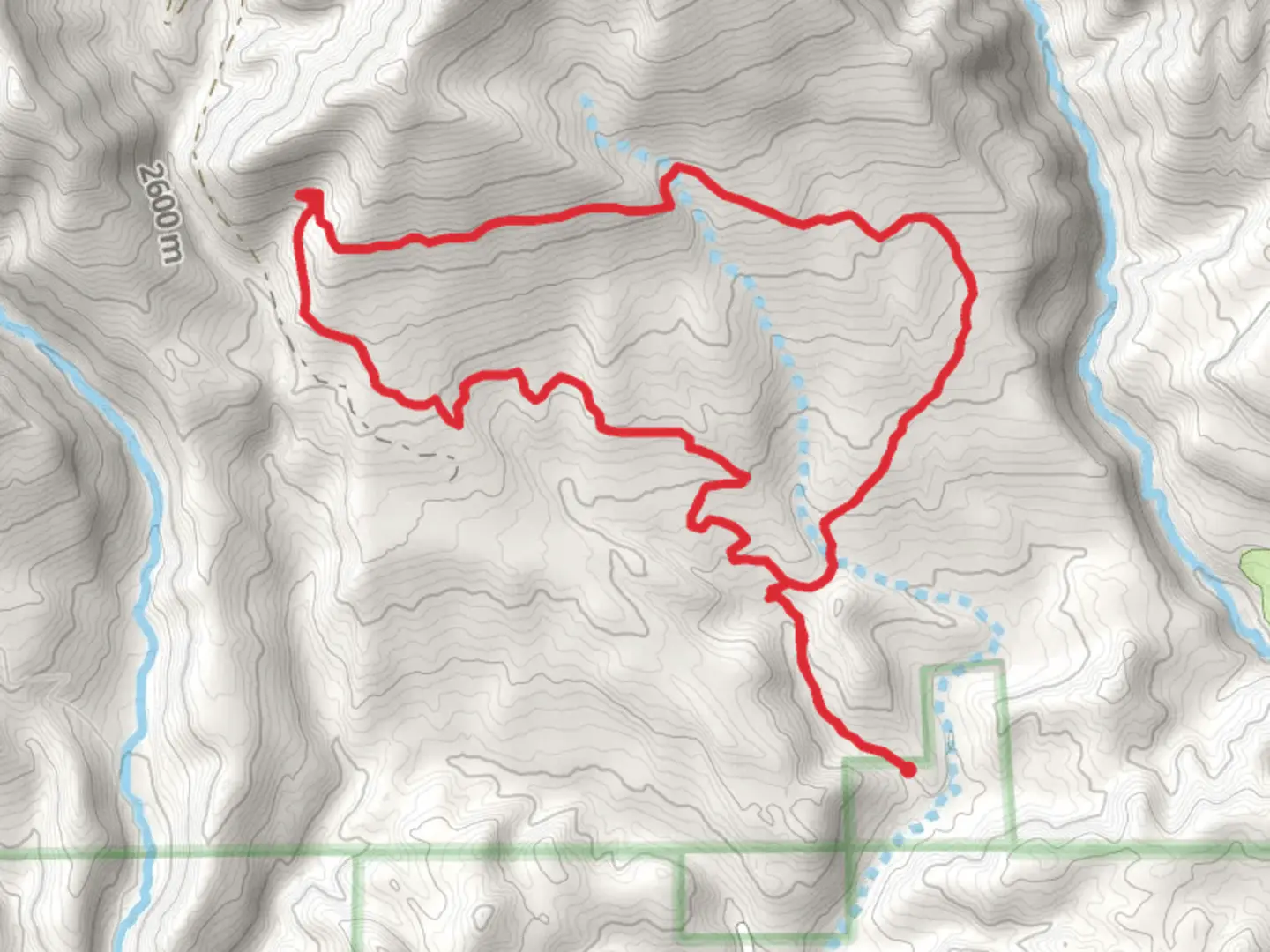 An image depicting the trail Hoffheins Connection Trail and Dry Fork Trail Loop and its surrounding area.