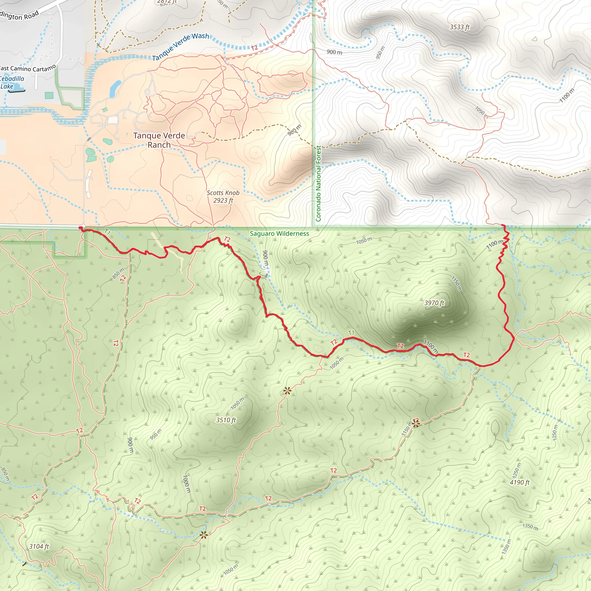 Douglas Spring and Ernie's Falls Trail mobile static map
