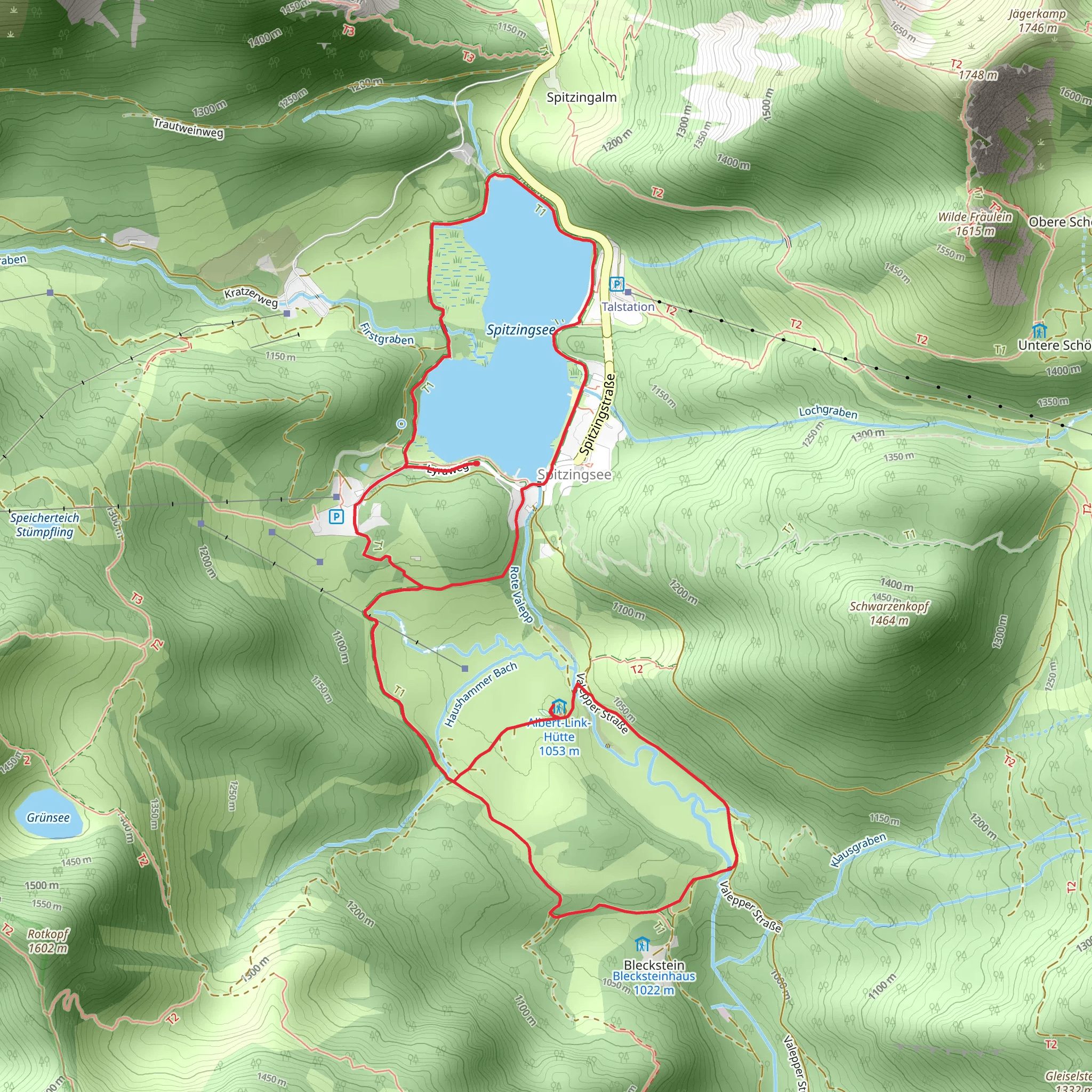 Spitzingsee, Valepper-Almen-Rundweg Loop mobile static map