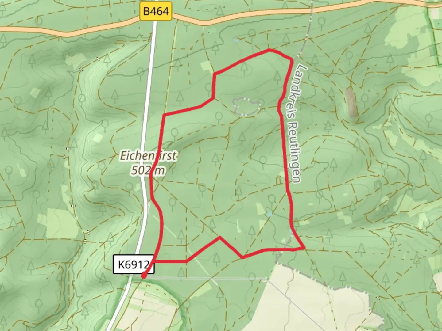 An image depicting the trail Eisenbachhain Loop and its surrounding area.
