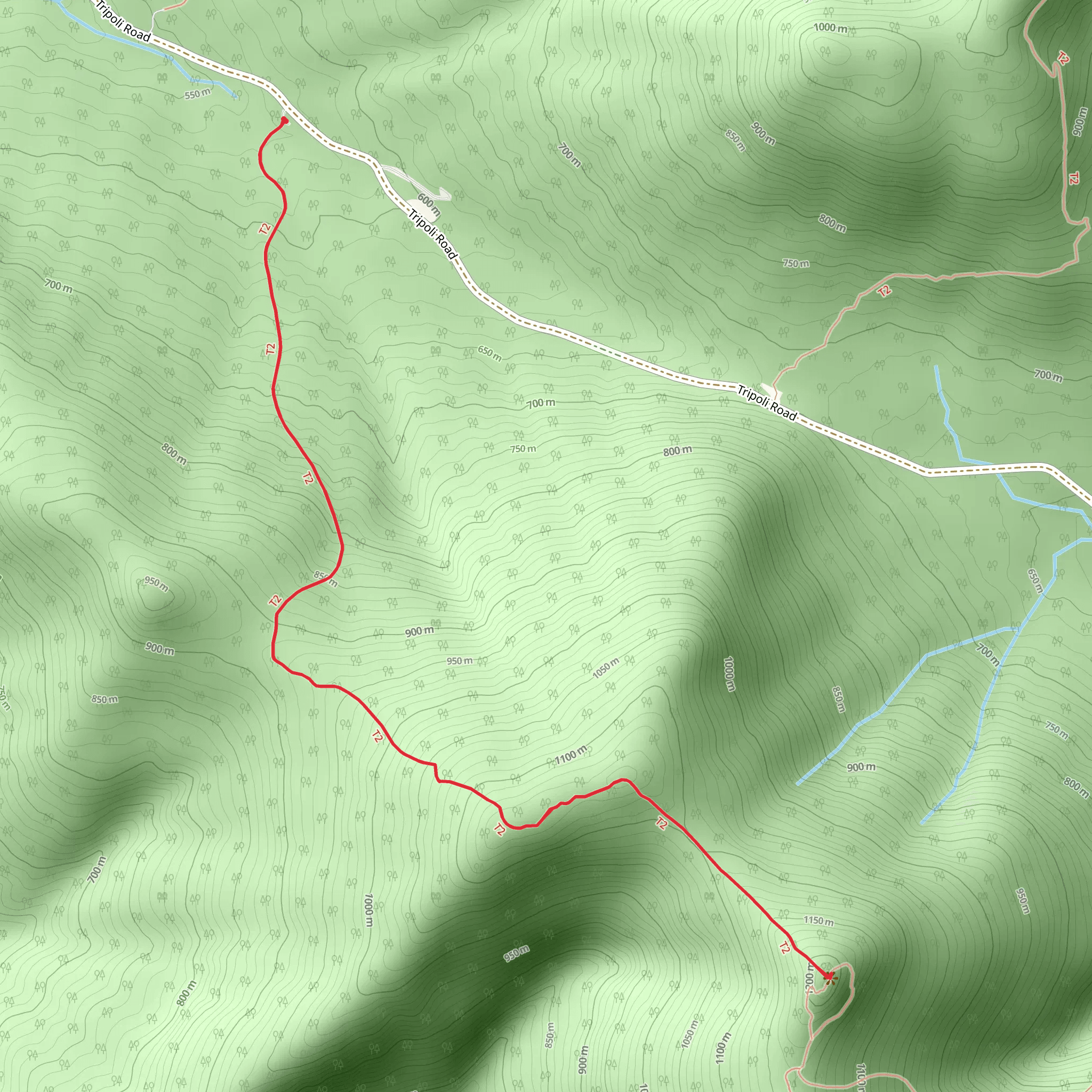 Mount Tecumseh Trail from Tripoli Road mobile static map