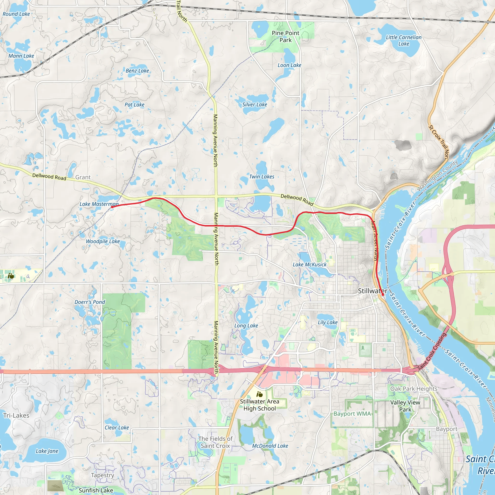 Brown's Creek State Trail mobile static map