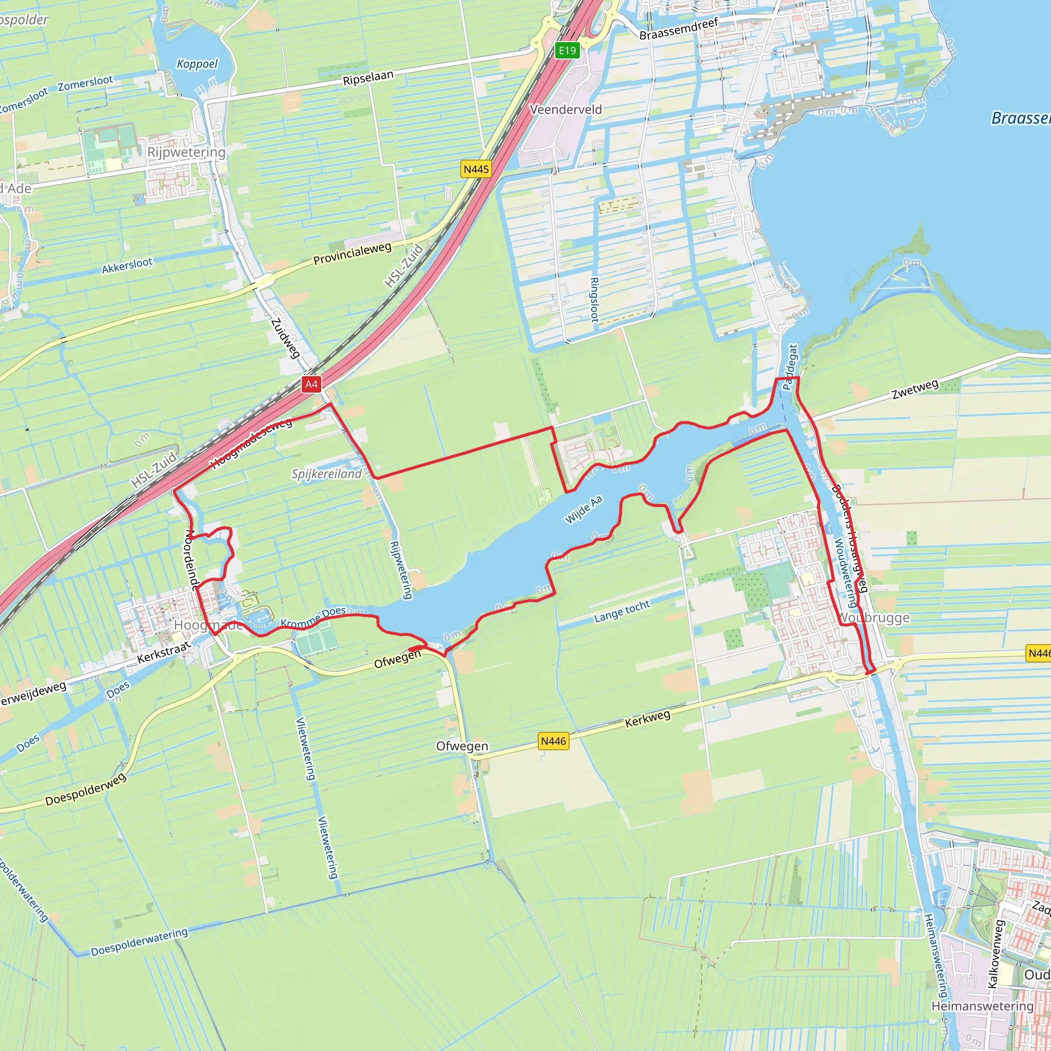Hoogmade, Wijde Aa and Veendermolen Loop mobile static map