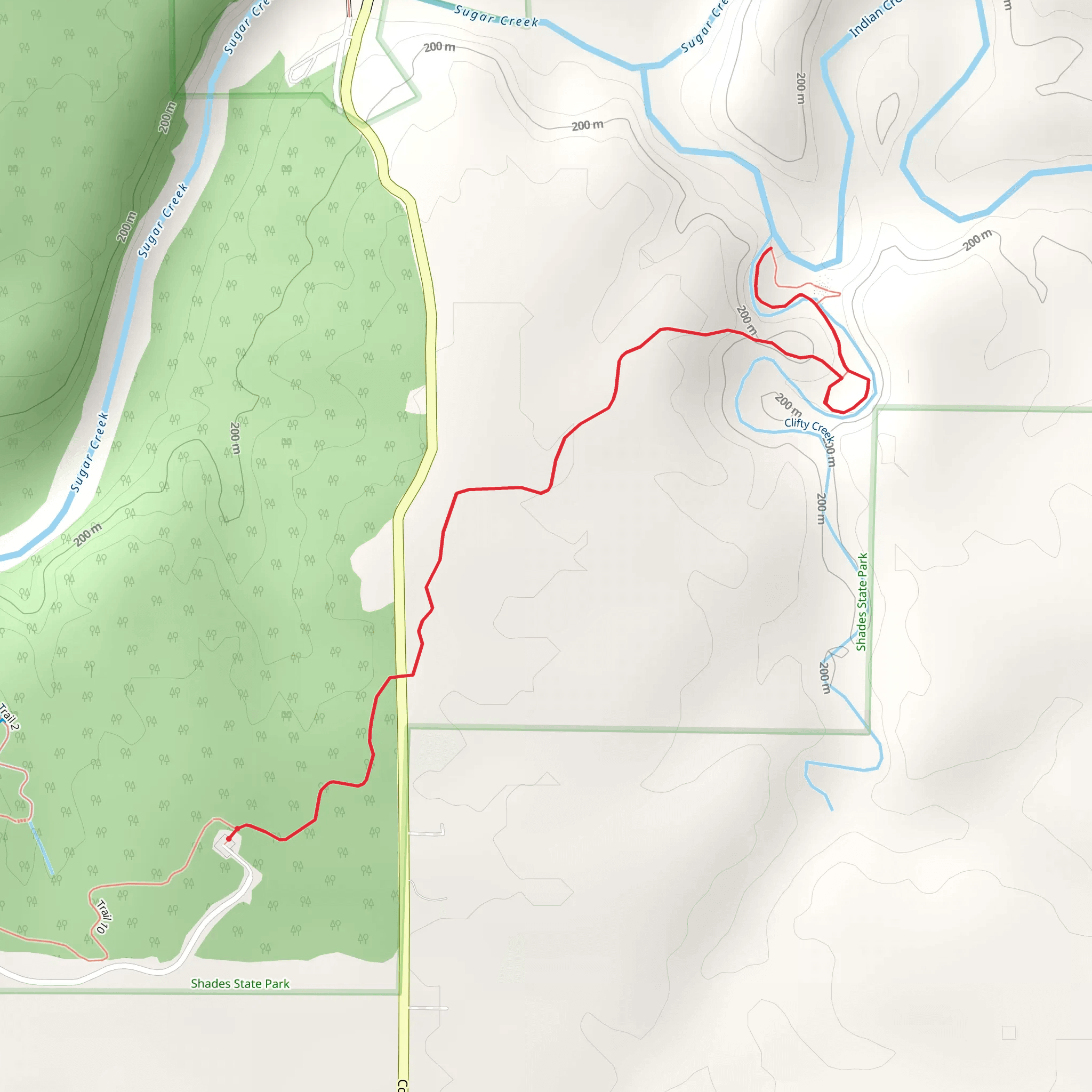 Trail 10 to Indian Creek mobile static map