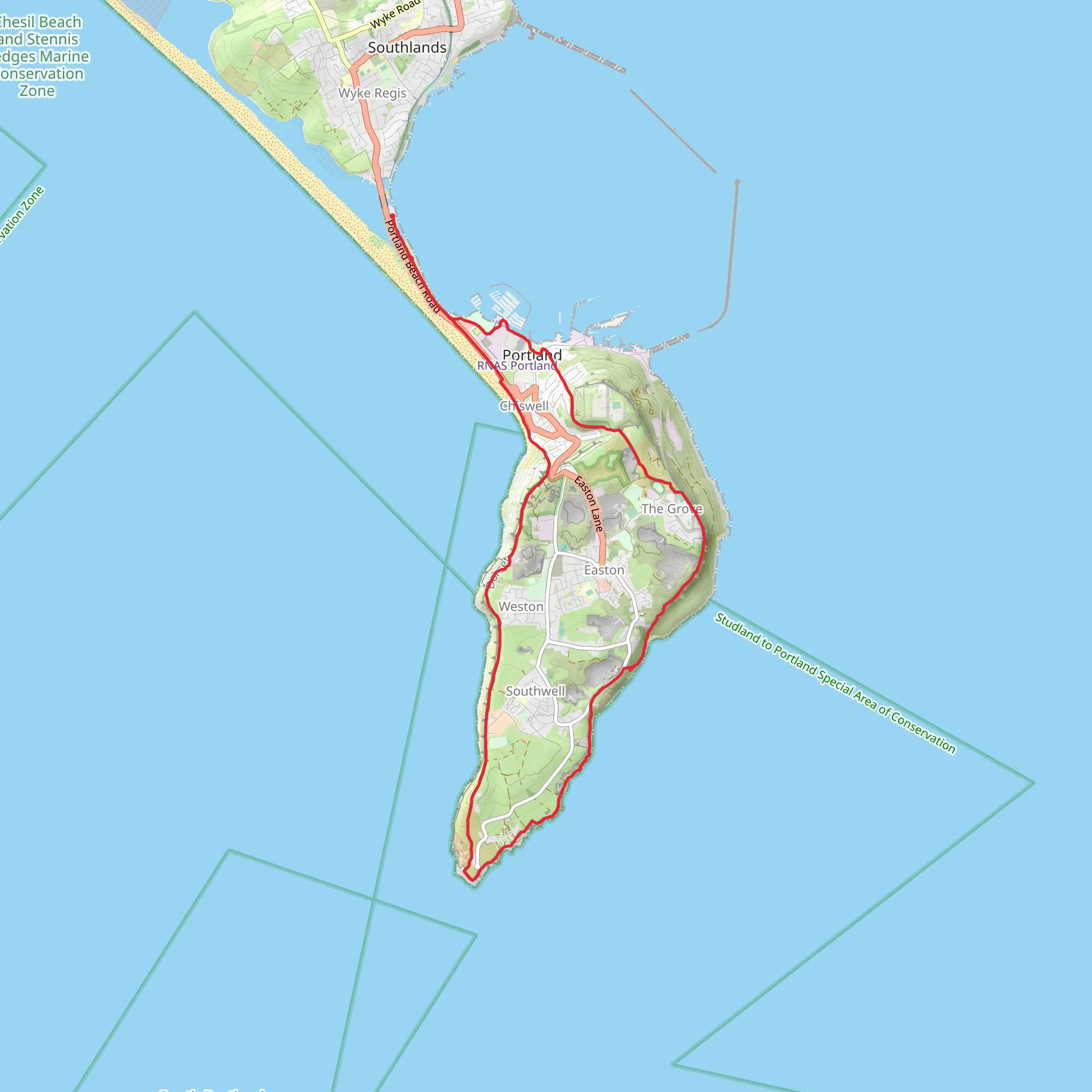 Isle of Portland Loop mobile static map
