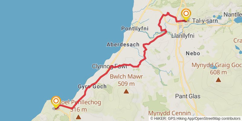 North Wales Pilgrim's Way - Taith Pererin Gogledd Cymru stage 10 Map