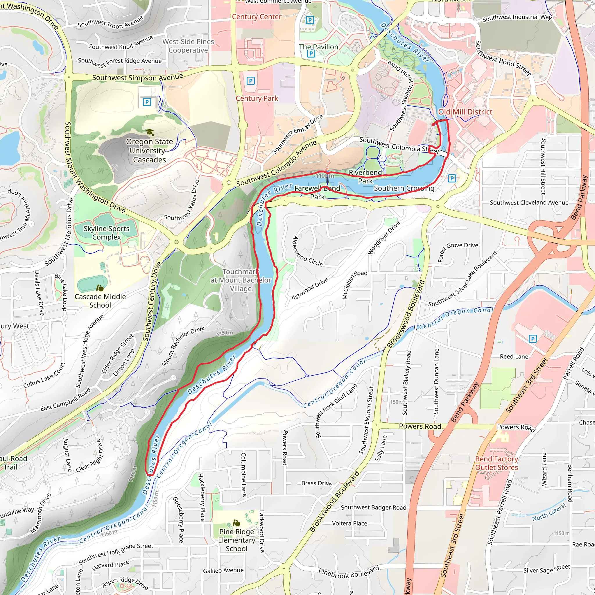 Deschutes River Loop mobile static map