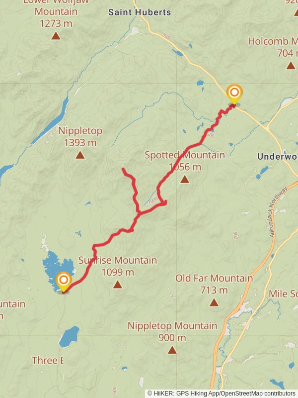 Macomb Mountain, South Dix, Grace Peak and Beck-horn via Bouquet Forks Trail mobile static map