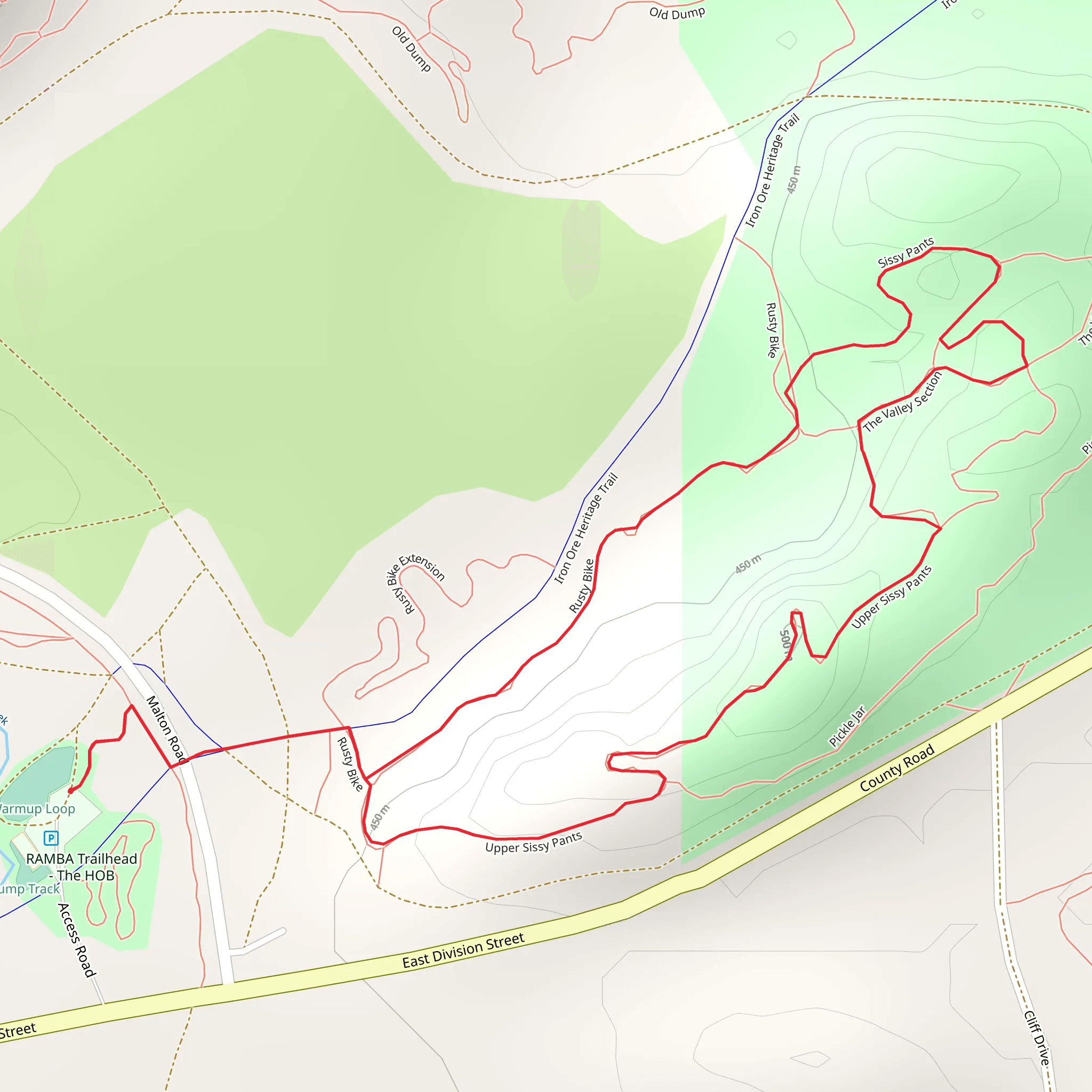 Rusty Bike and Sissy Pants Loop mobile static map