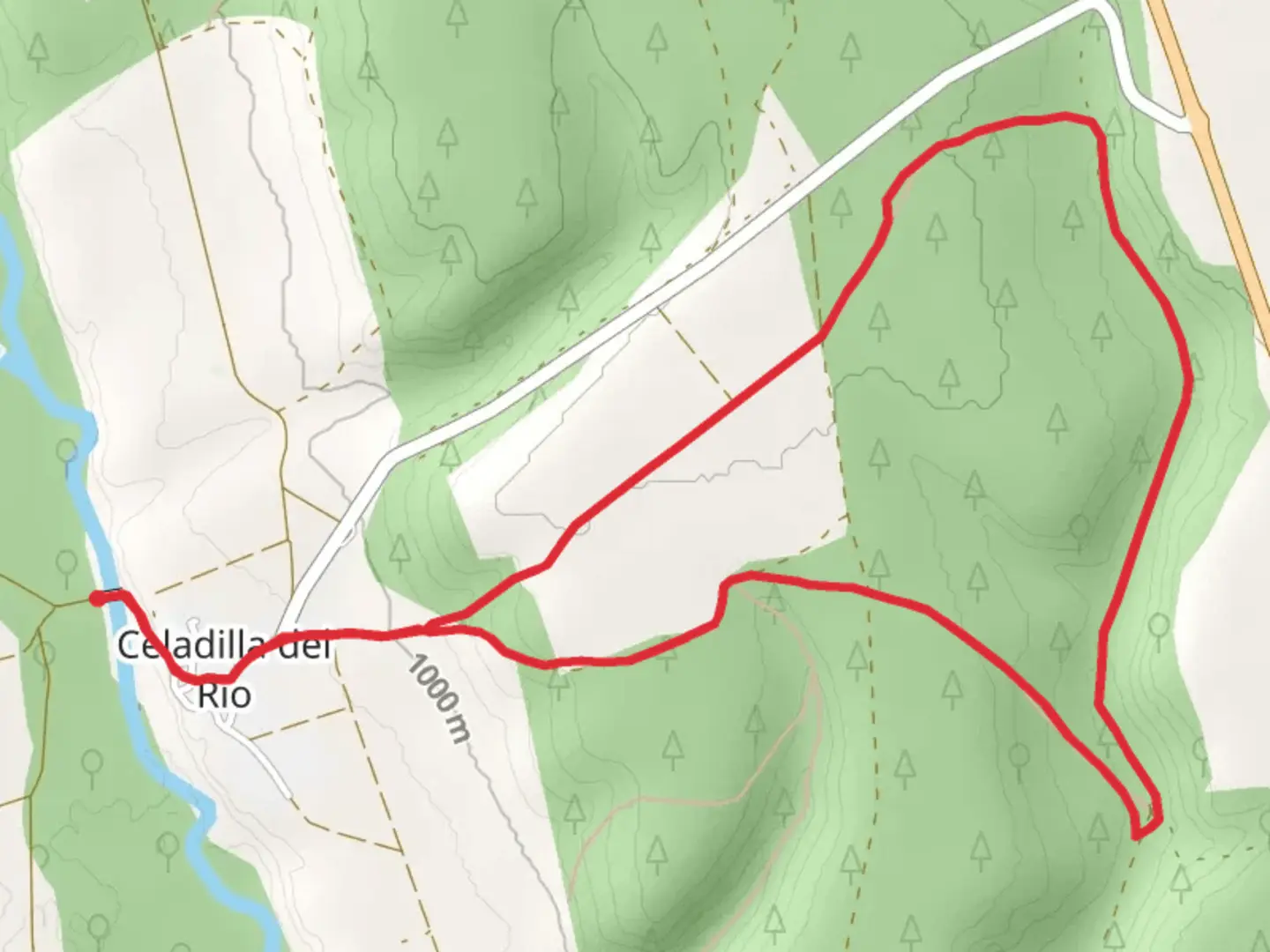 An image depicting the trail Path from El Soto to Valdepoza SL P 01 and its surrounding area.