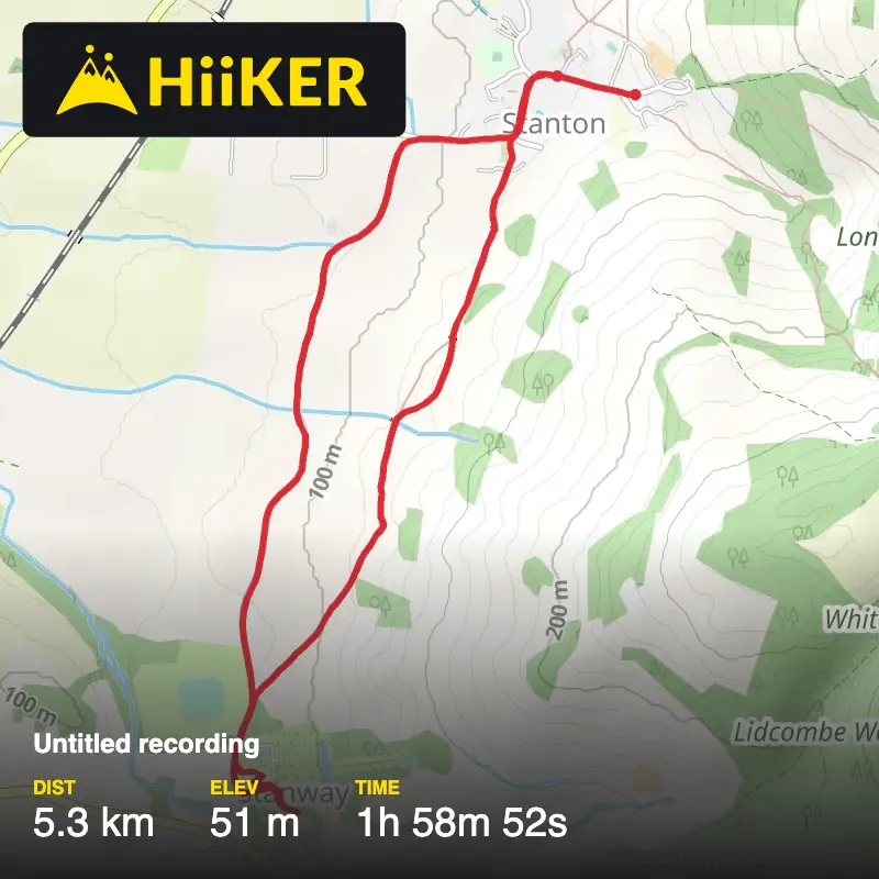 A map preview of the recording Stanton & Stanway with James & Vics.