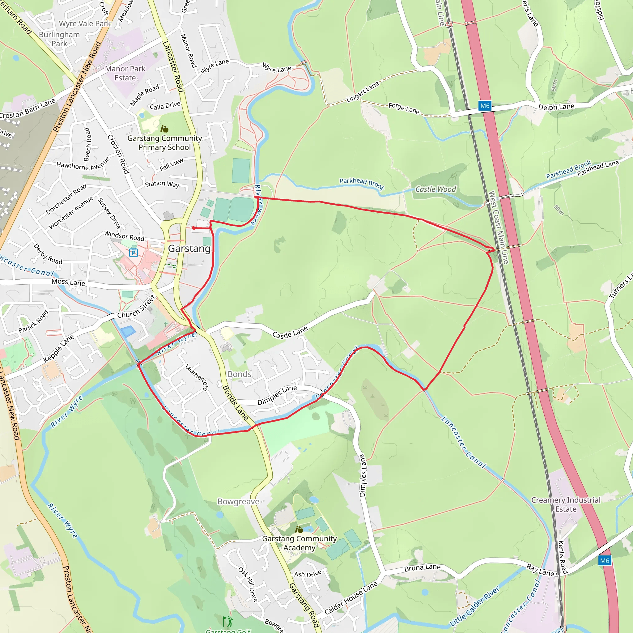 Garstang Canal Walk mobile static map