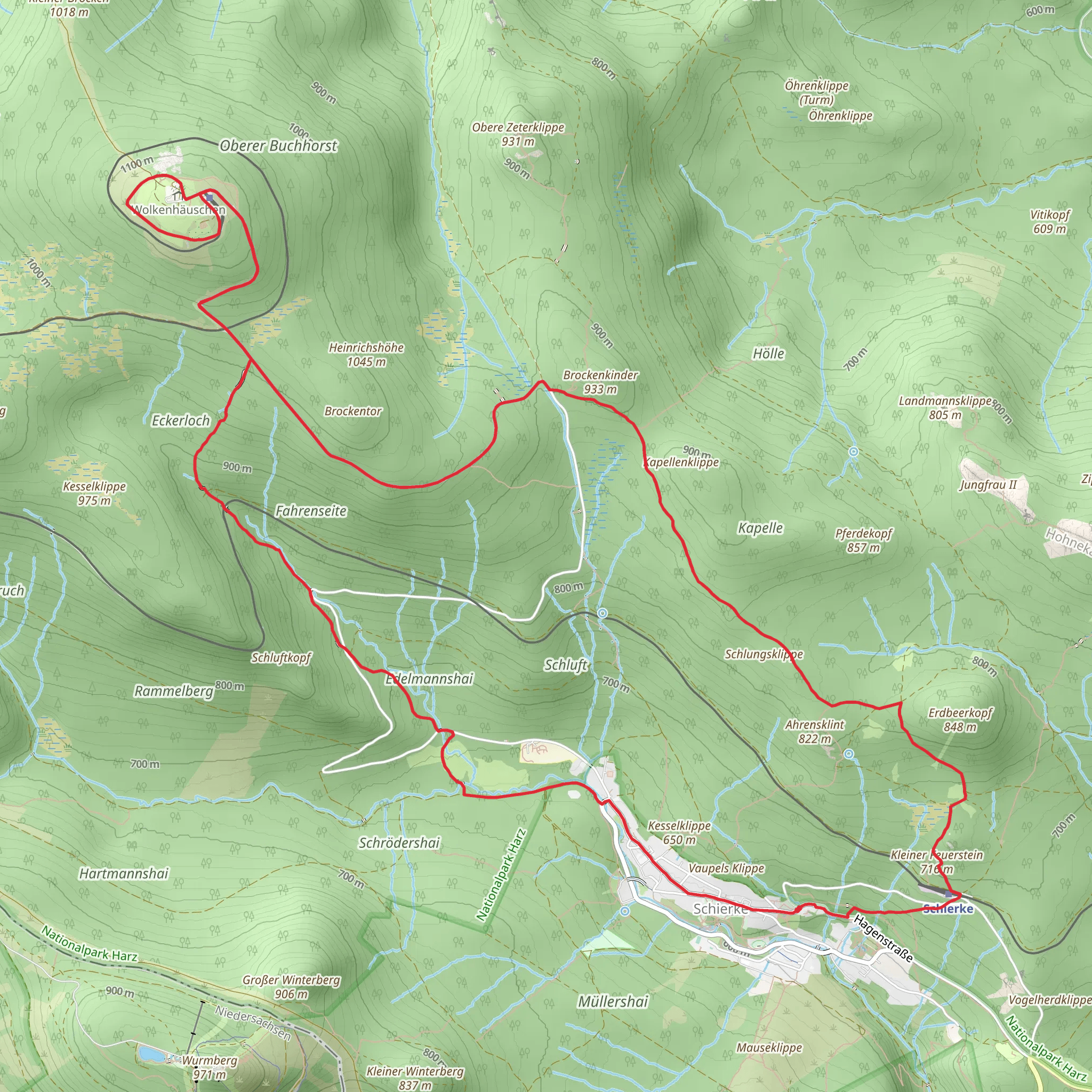 Brocken Loop from Schierke mobile static map