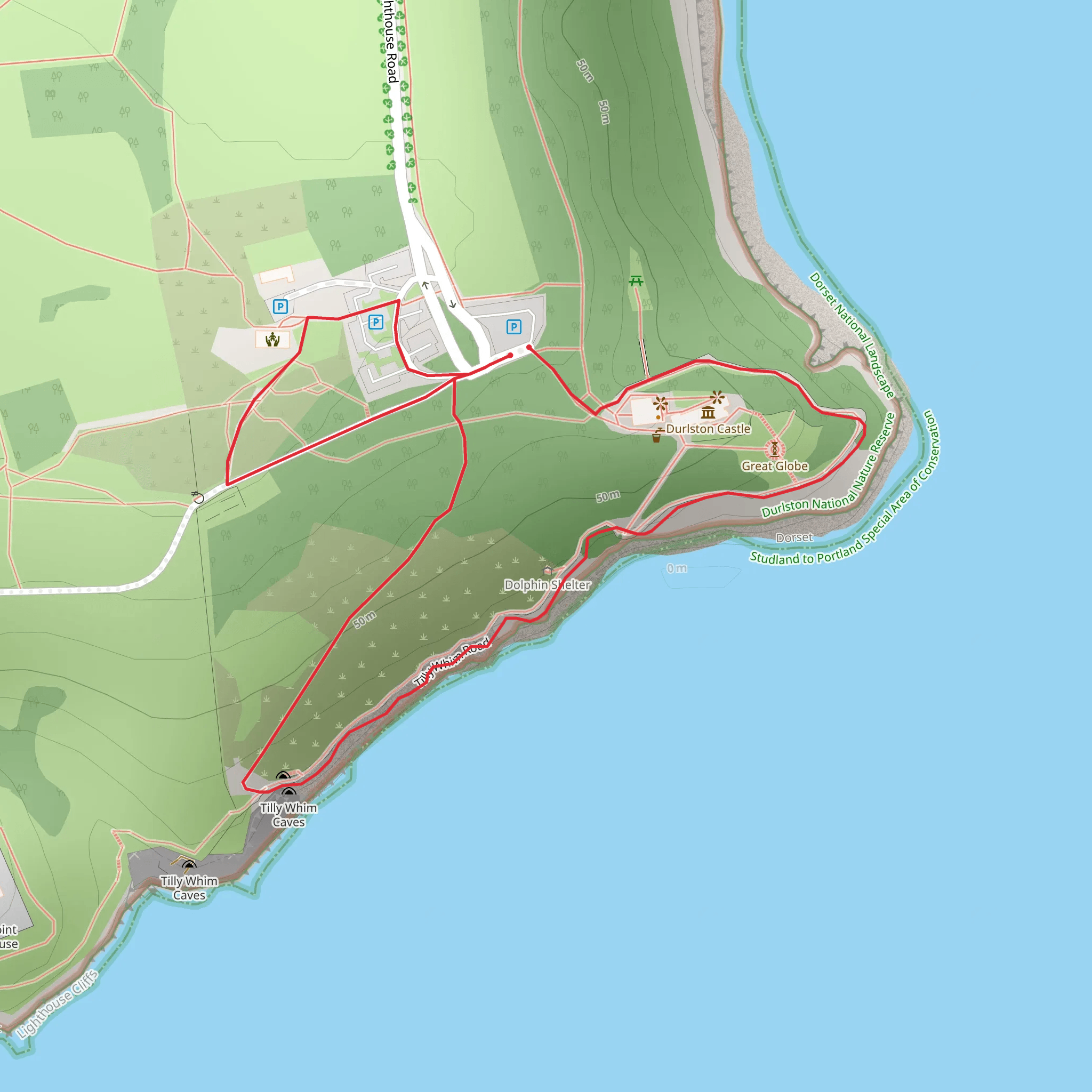 Durlston Country Park's Clifftop Trail mobile static map