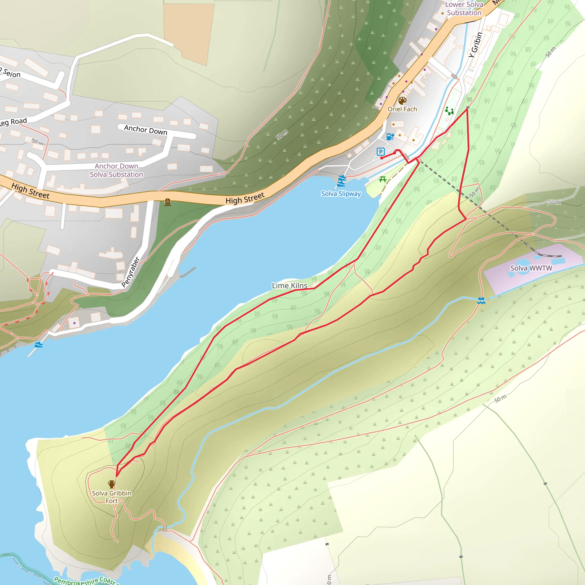 Solva - Gribyn mobile static map