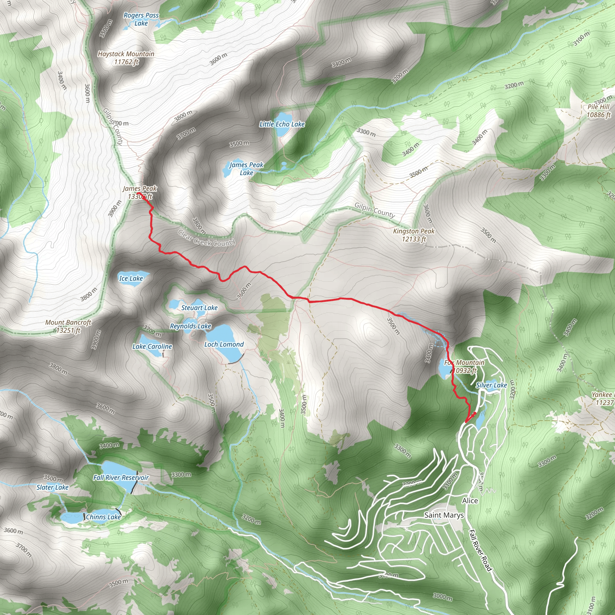 James Peak mobile static map