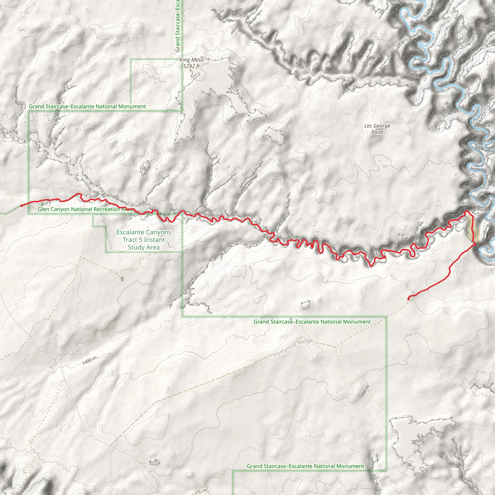 Coyote Gulch Red Well Route mobile static map