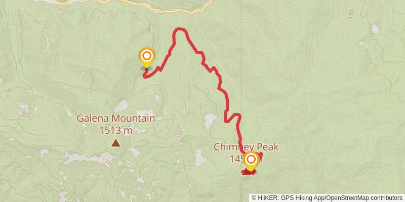 Chimney Peak via Mcquade Creek Trail stage 2 Map