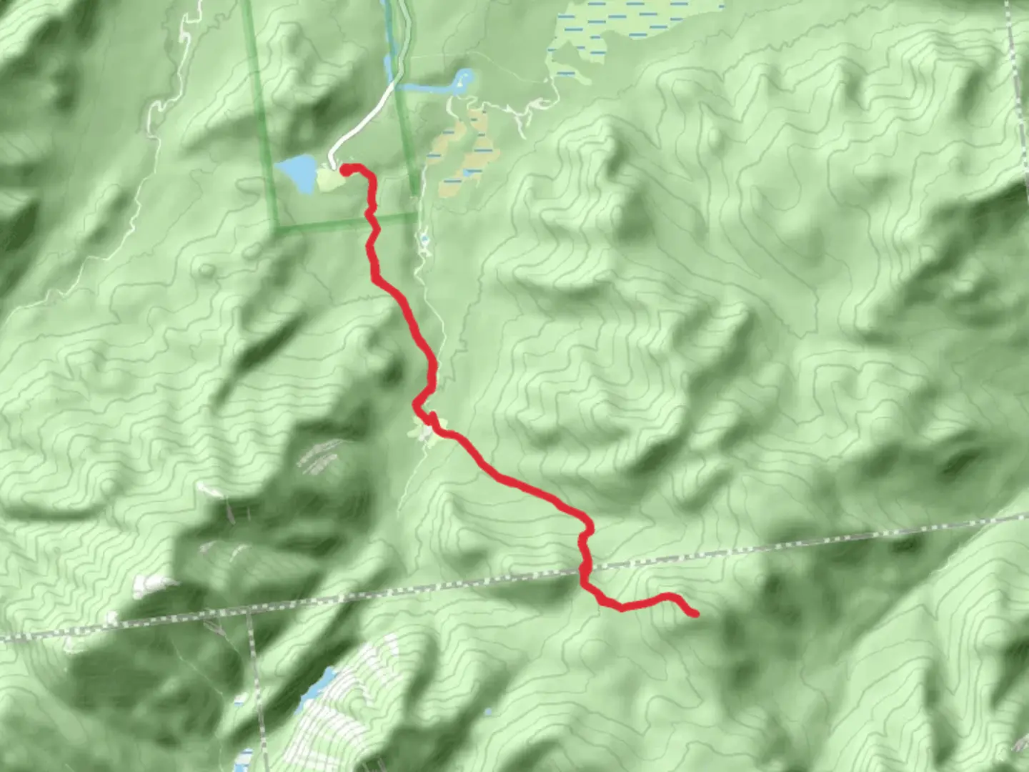 An image depicting the trail Table Top Mountain via Whales Tail Mountain and its surrounding area.